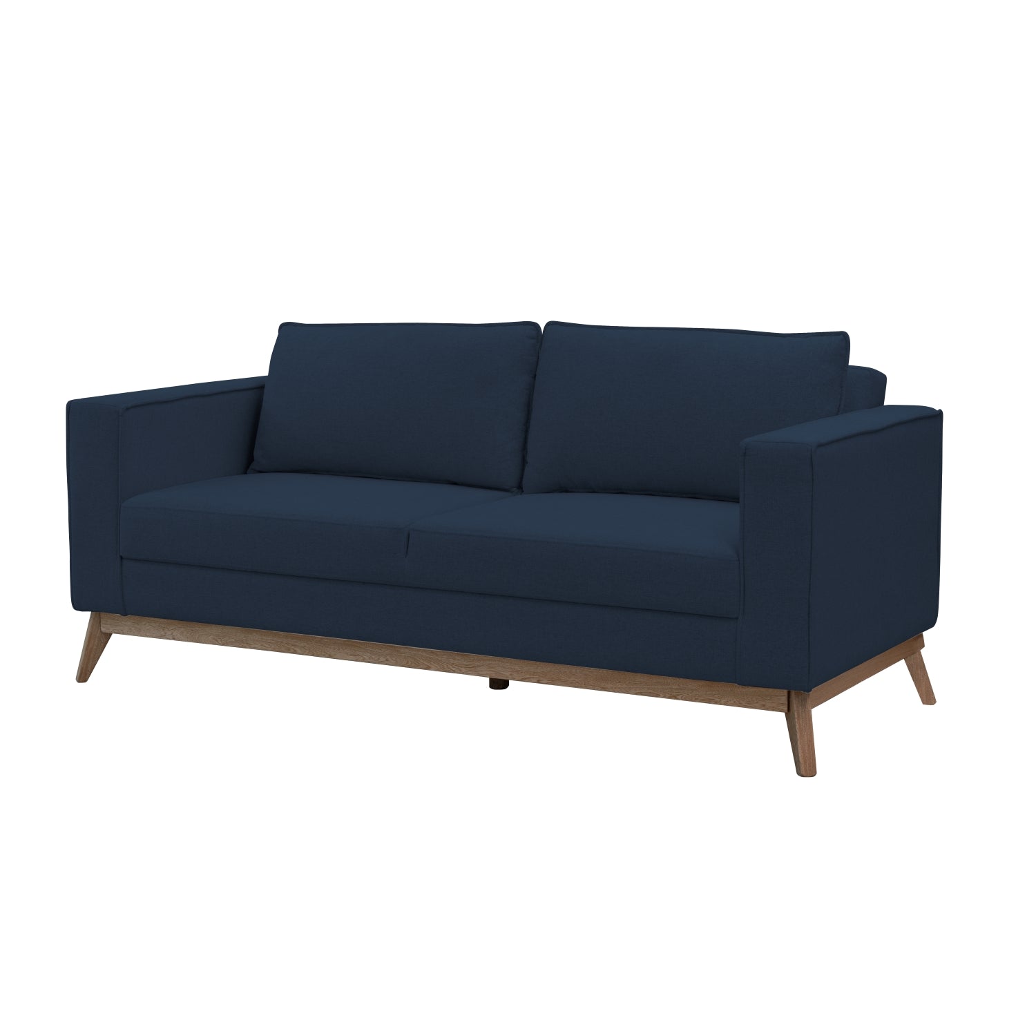 Sofá 3 Puestos Burgos Chenille Comfy Navy, Natural