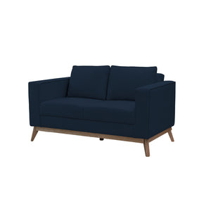 Sofá 2 Puestos Burgos Chenille Comfy Navy, Natural