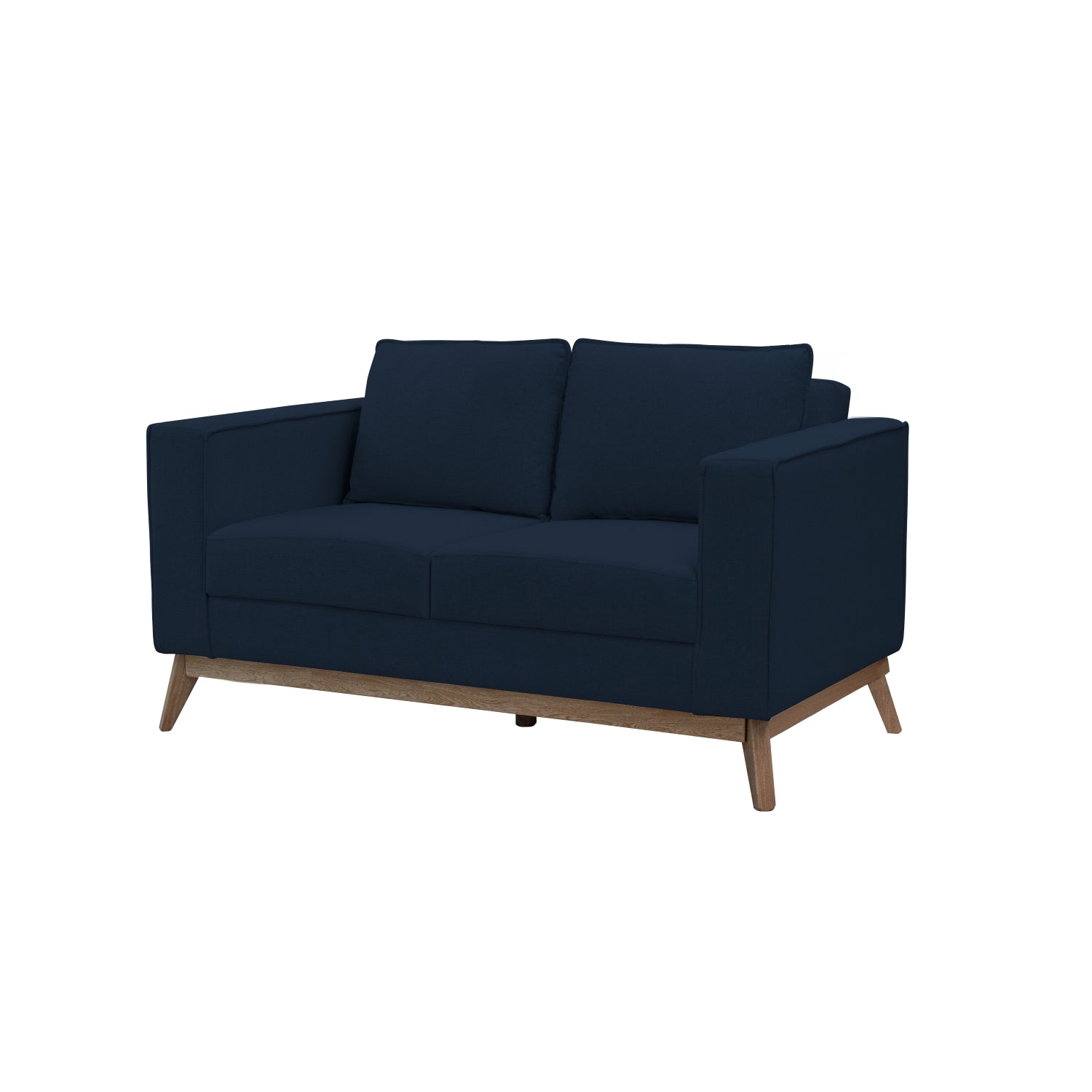 Sofá 2 Puestos Burgos Chenille Comfy Navy, Natural