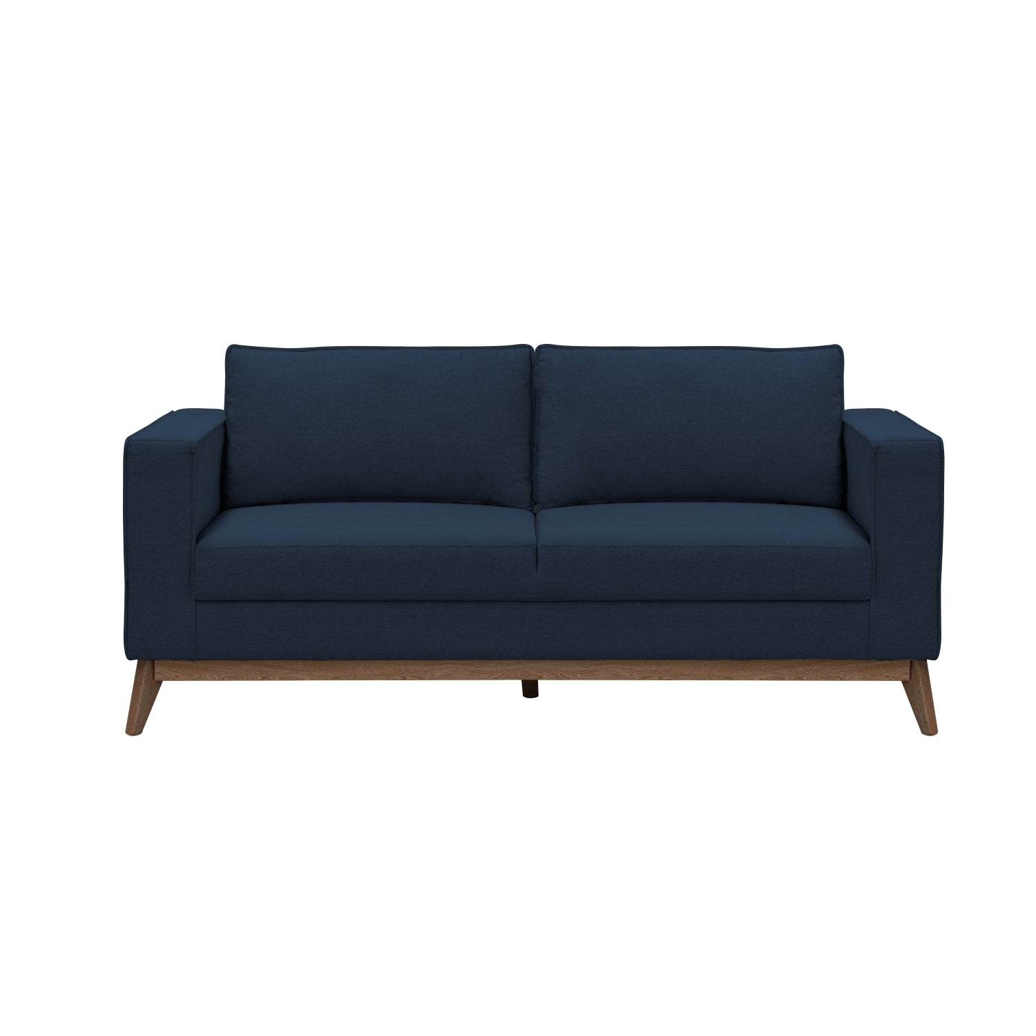 Sofá 3 Puestos Burgos Chenille Comfy Navy, Natural