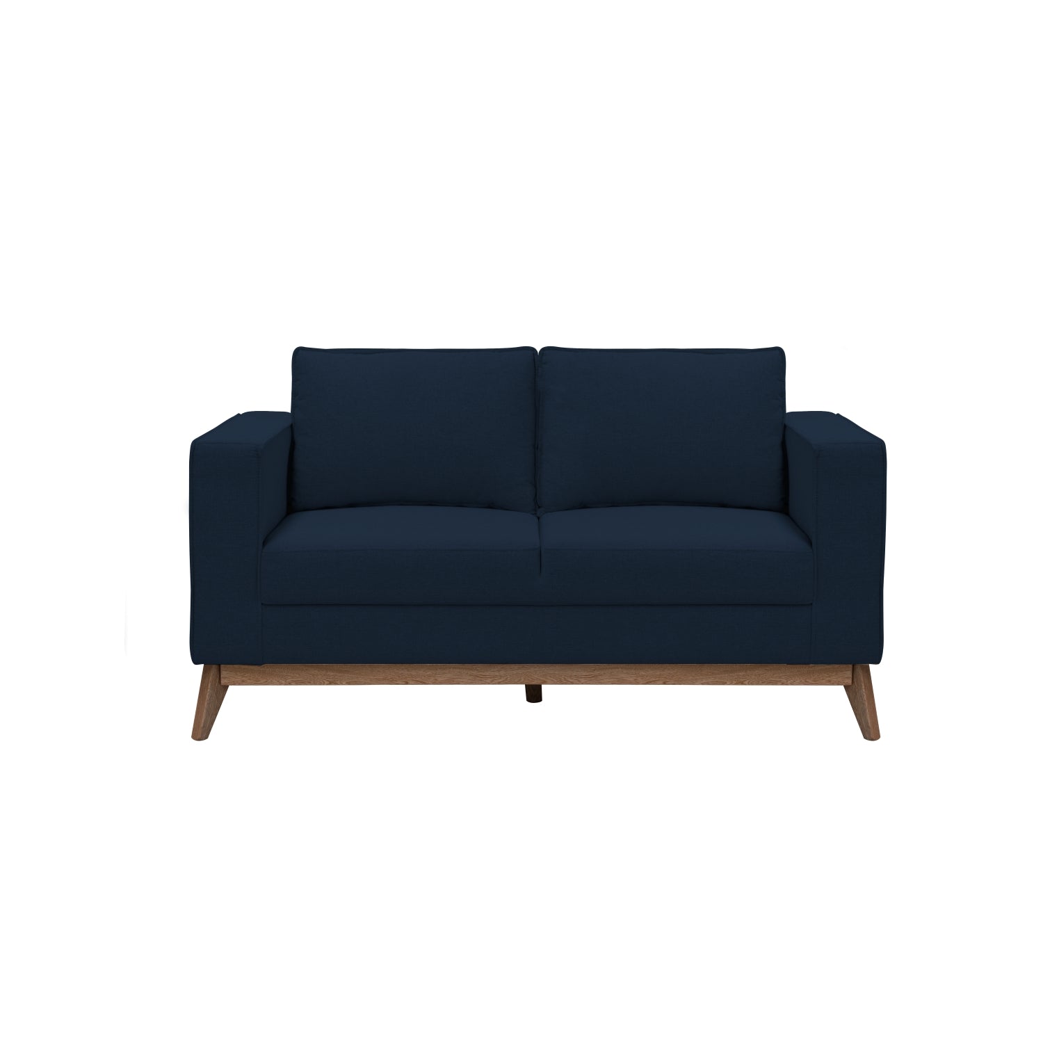 Sofá 2 Puestos Burgos Chenille Comfy Navy, Natural