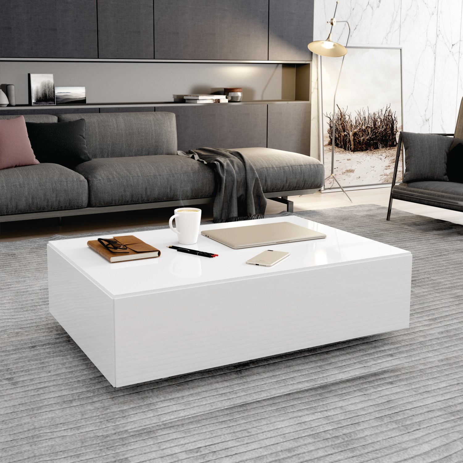 Mesa de Centro Kansas Blanco Premium*