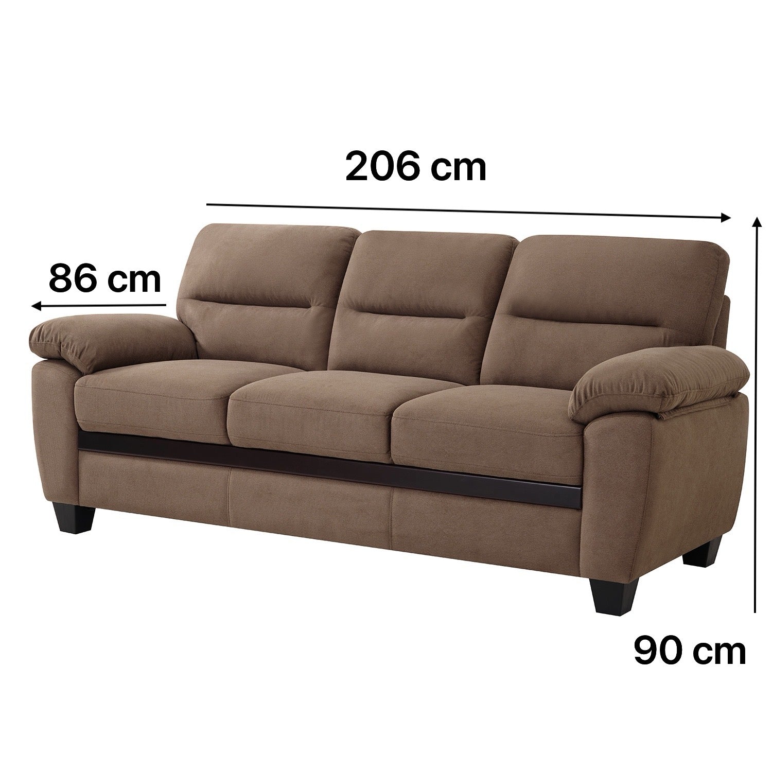 Sofa 3 Puestos Mariana Microfibra Café