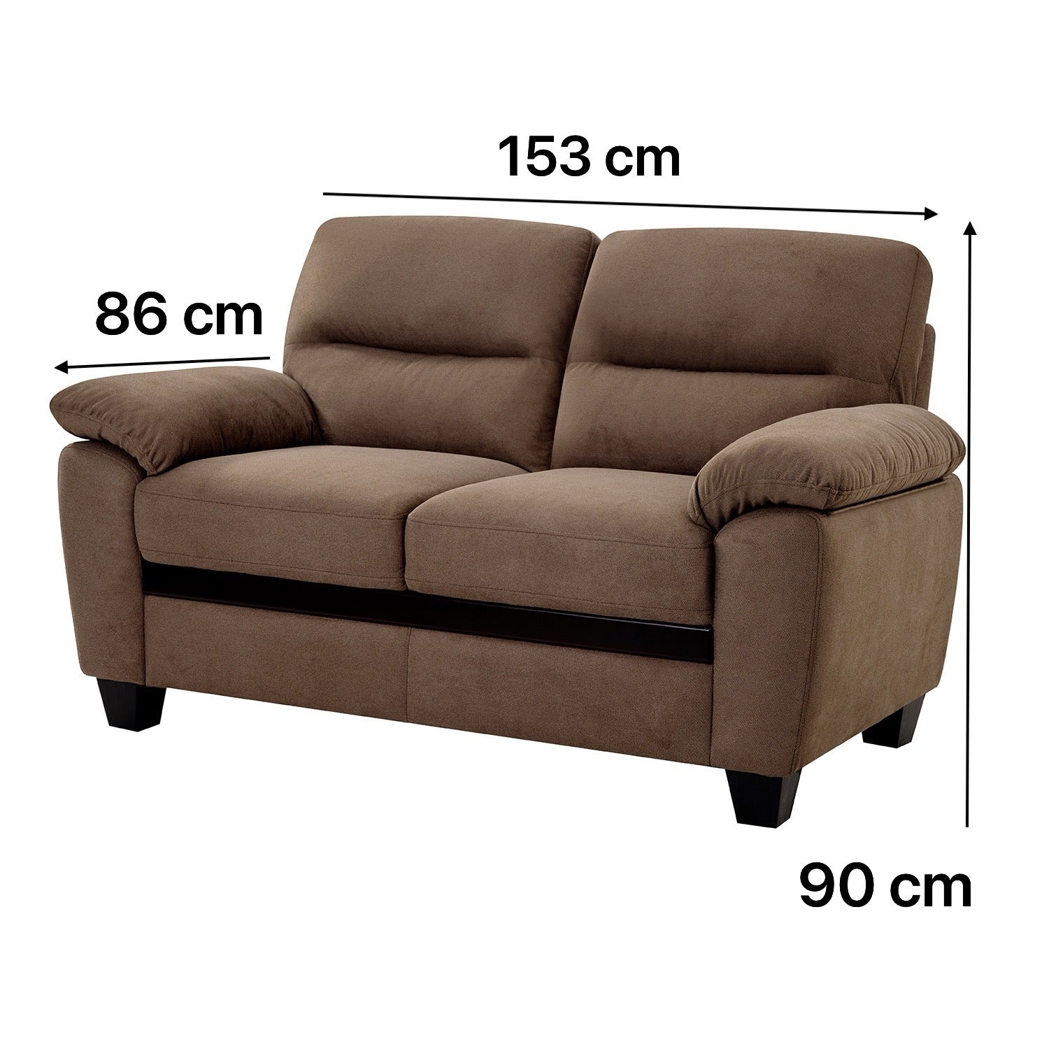 Sofa 2 Puestos Mariana Microfibra Café