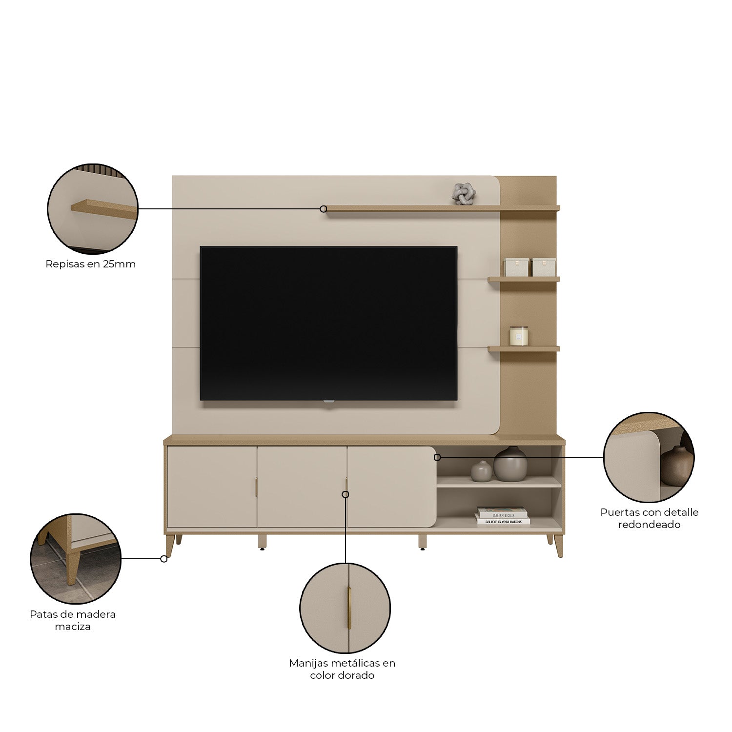 Centro de Entretenimiento  Domo Champaña, Off White 200X193X43