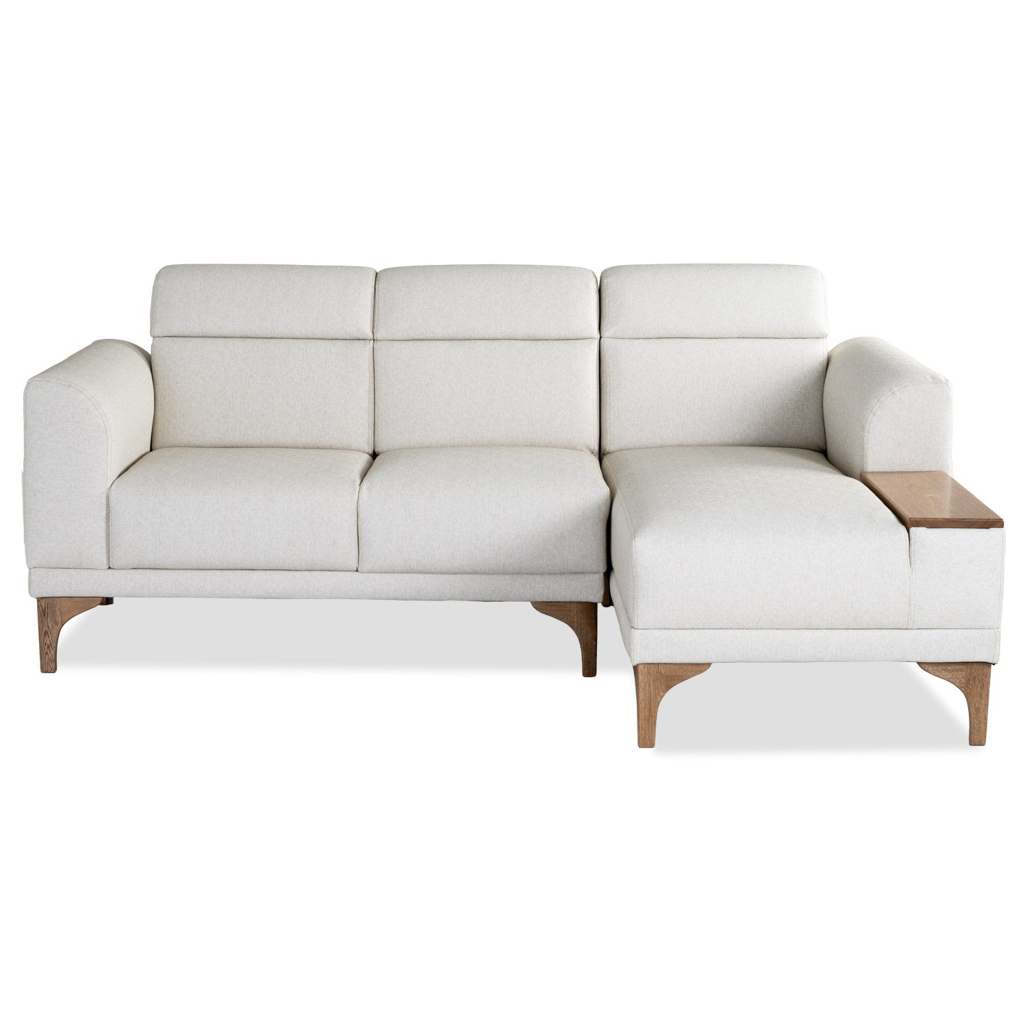 Sofá en L Carla Eurolino Vitore Blanco, Natural Lado Derecho