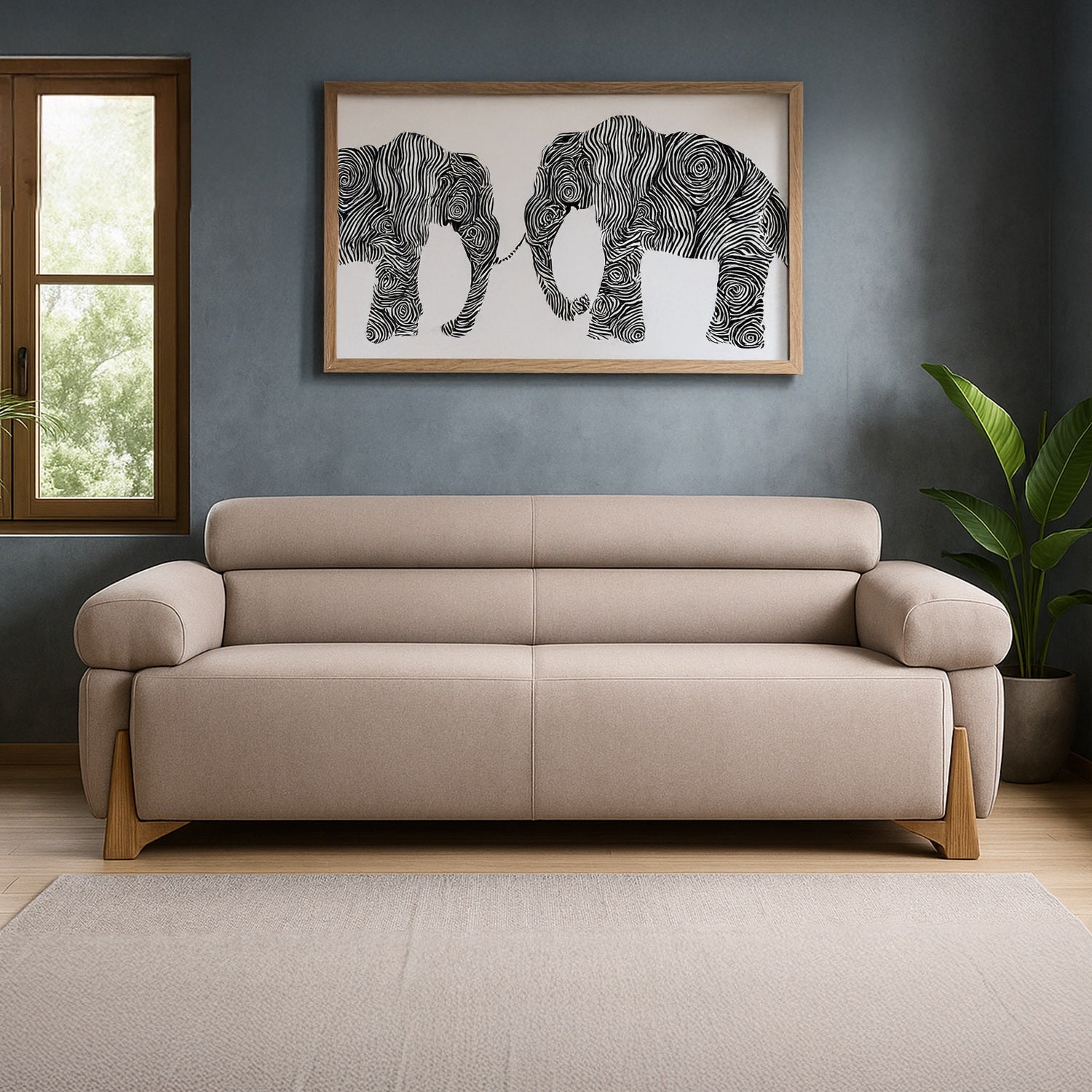 Sofá 3 Puestos Larisa Eurolino Vitore Trigo