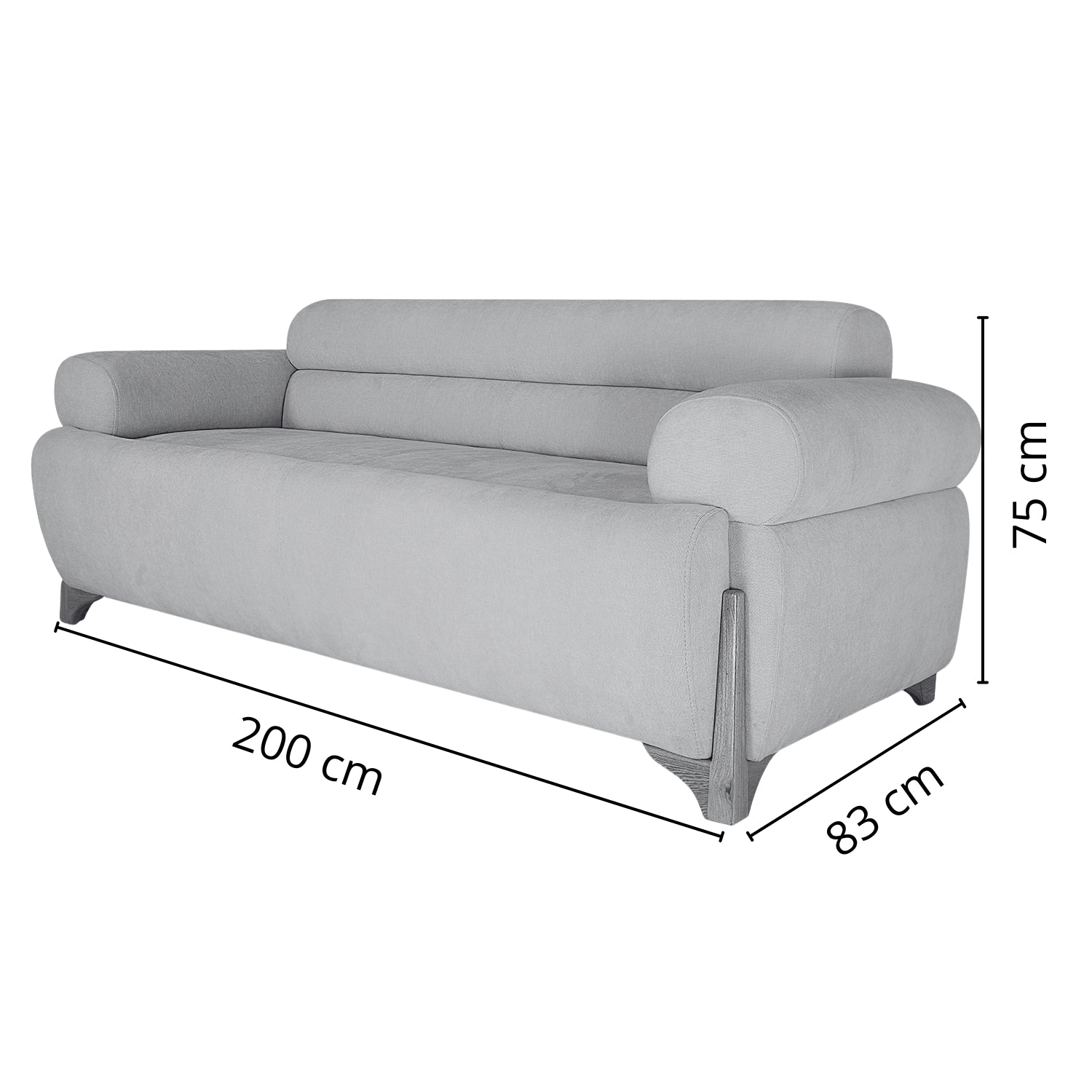 Sofá 3 Puestos Larisa Eurolino Vitore Trigo