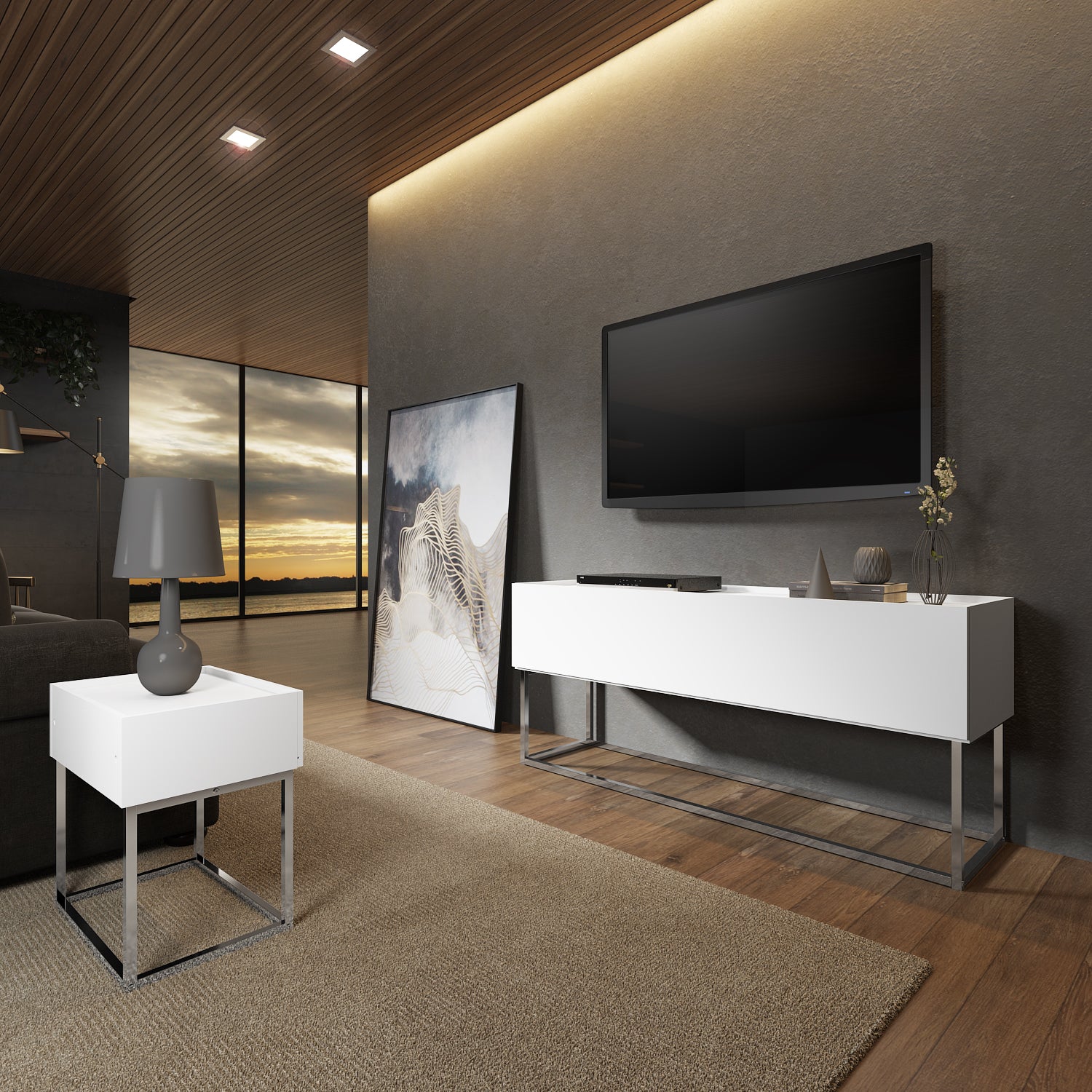 Mesa Auxiliar Calvin Blanco