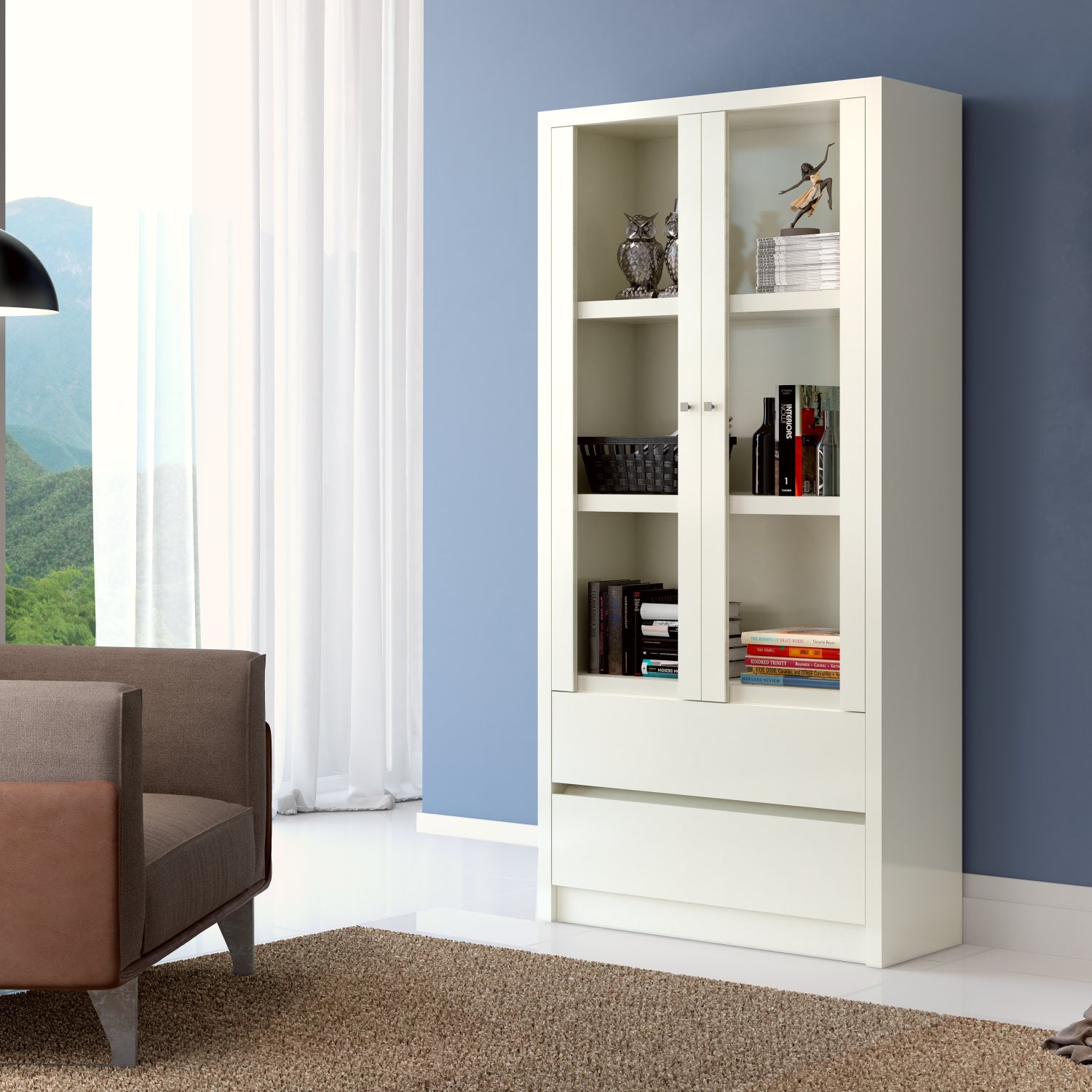 Vitrina Ilana Off White 90X183X34