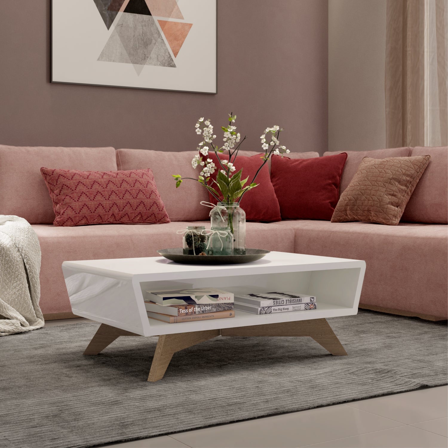 Mesa De Centro Ari Blanco, Natural**