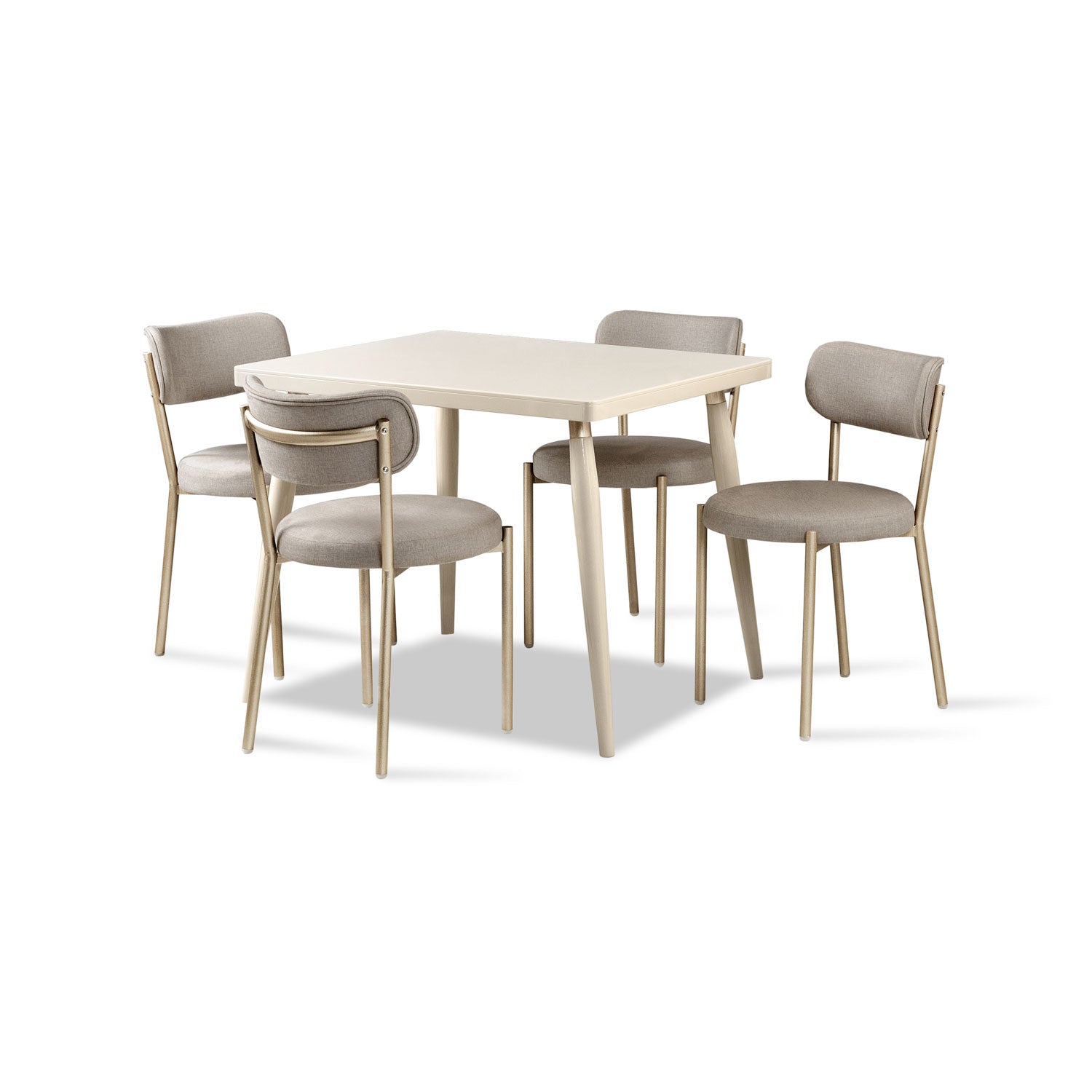 Comedor 4 Puestos Arthur Velvet Anika Sand, Champaña