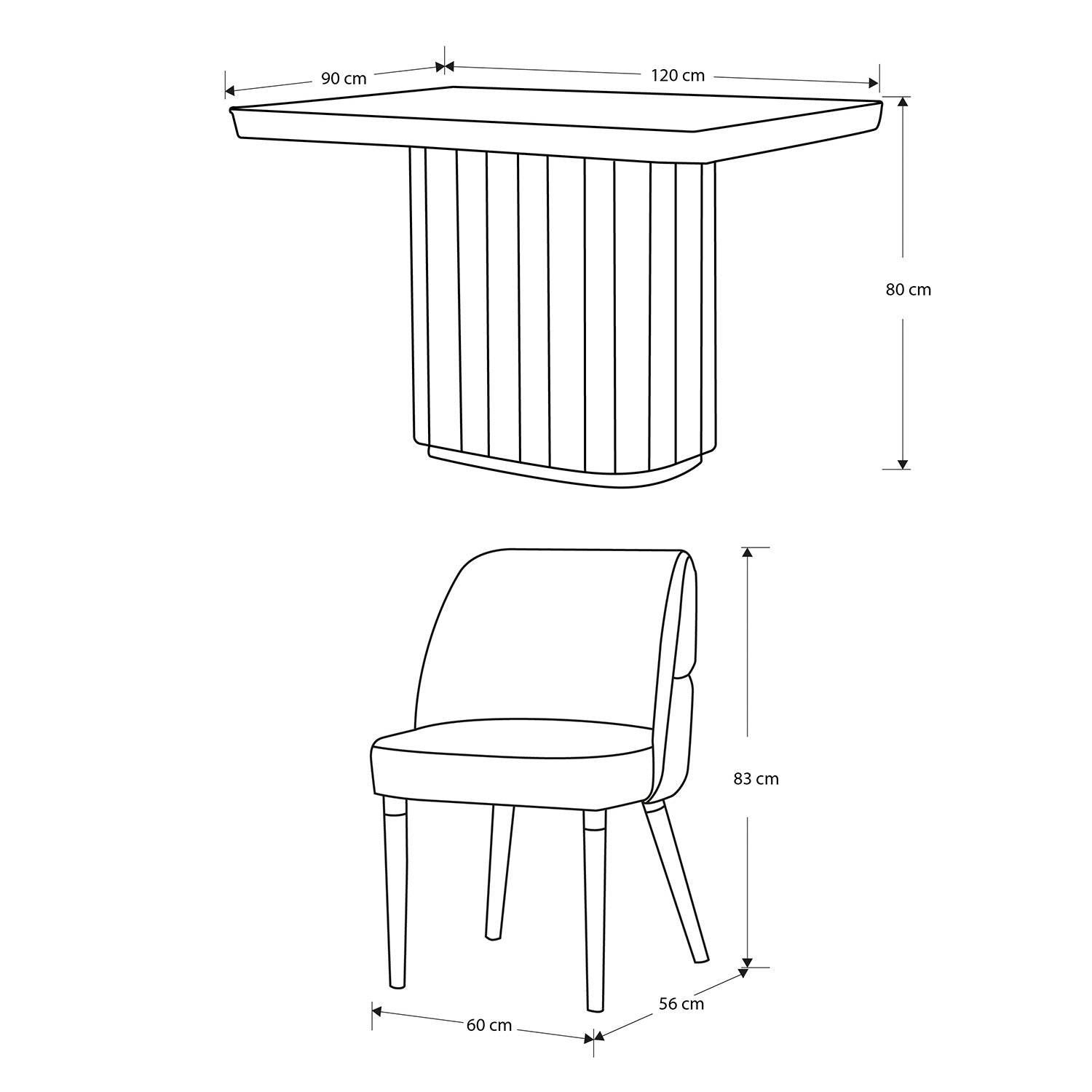 Comedor 4 Puestos Nicole Velvet Impetu Plata, Natural