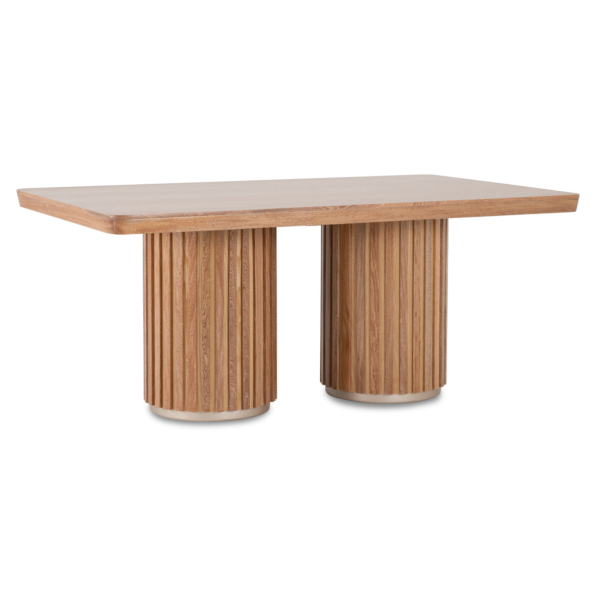 Comedor 6 Puestos Nicole Velvet Impetu Plata, Natural