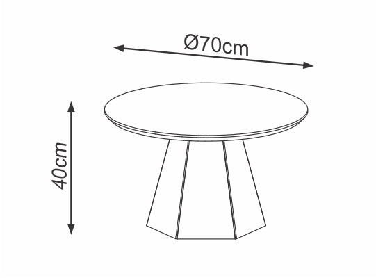 Mesa de Centro Madeira 40X70 Off White, Champaña