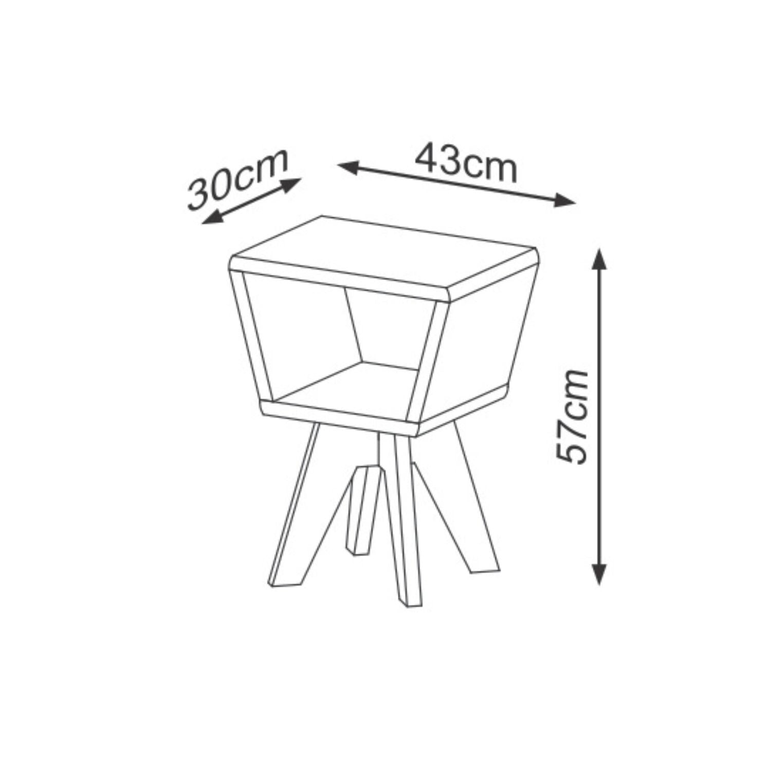 Mesa Auxiliar Ari 57X43X30 Off White, Champaña