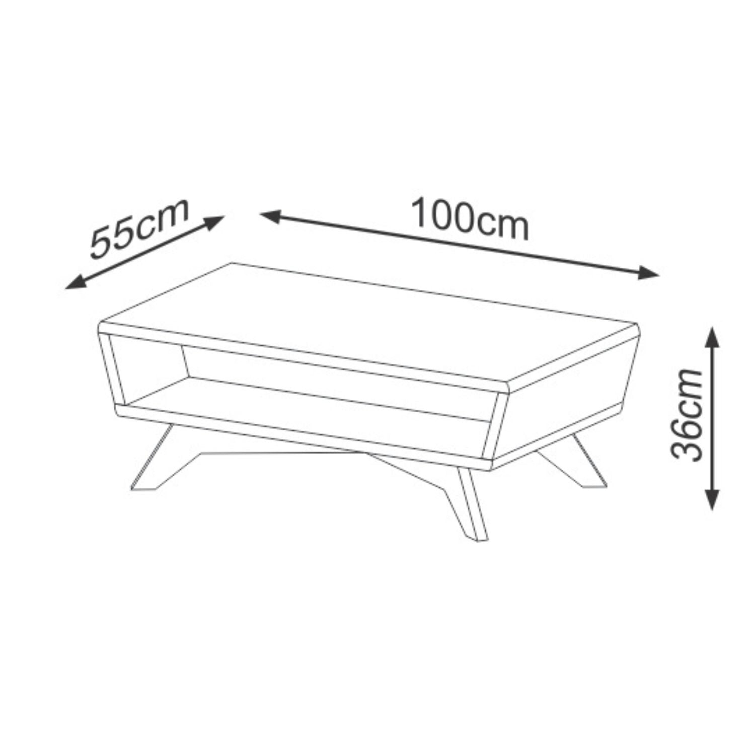 Mesa de Centro Ari 36X100X55 Off White, Champaña