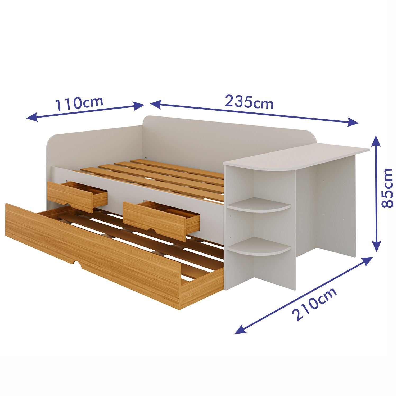 Cama Nido 1.00 Helen Off White, Natural