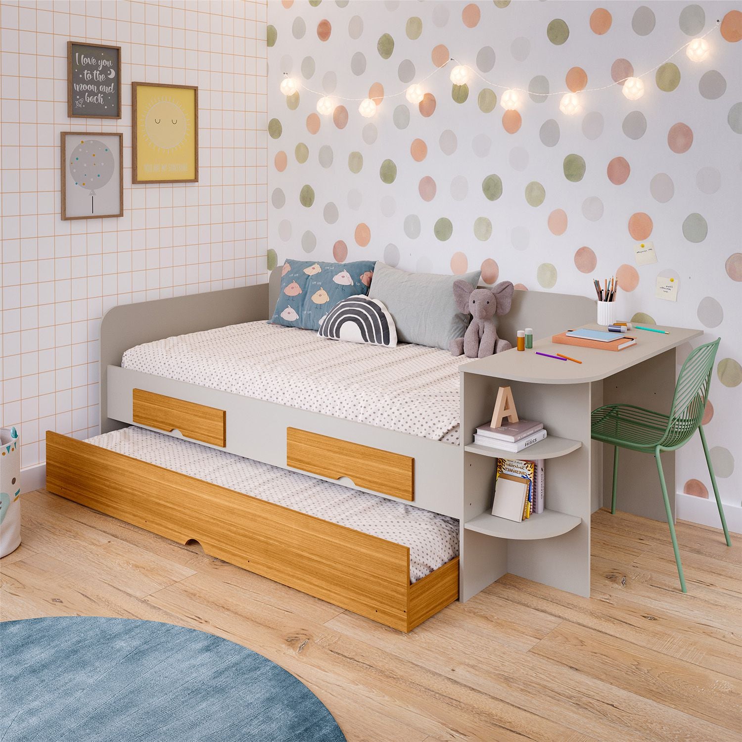 Cama Nido 1.00 Helen Off White, Natural