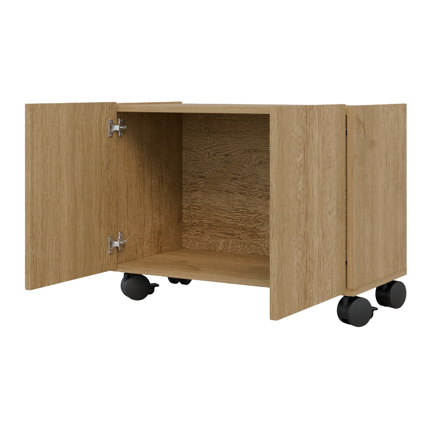 Nochero Cubic Con Puerta Rodachin Natural