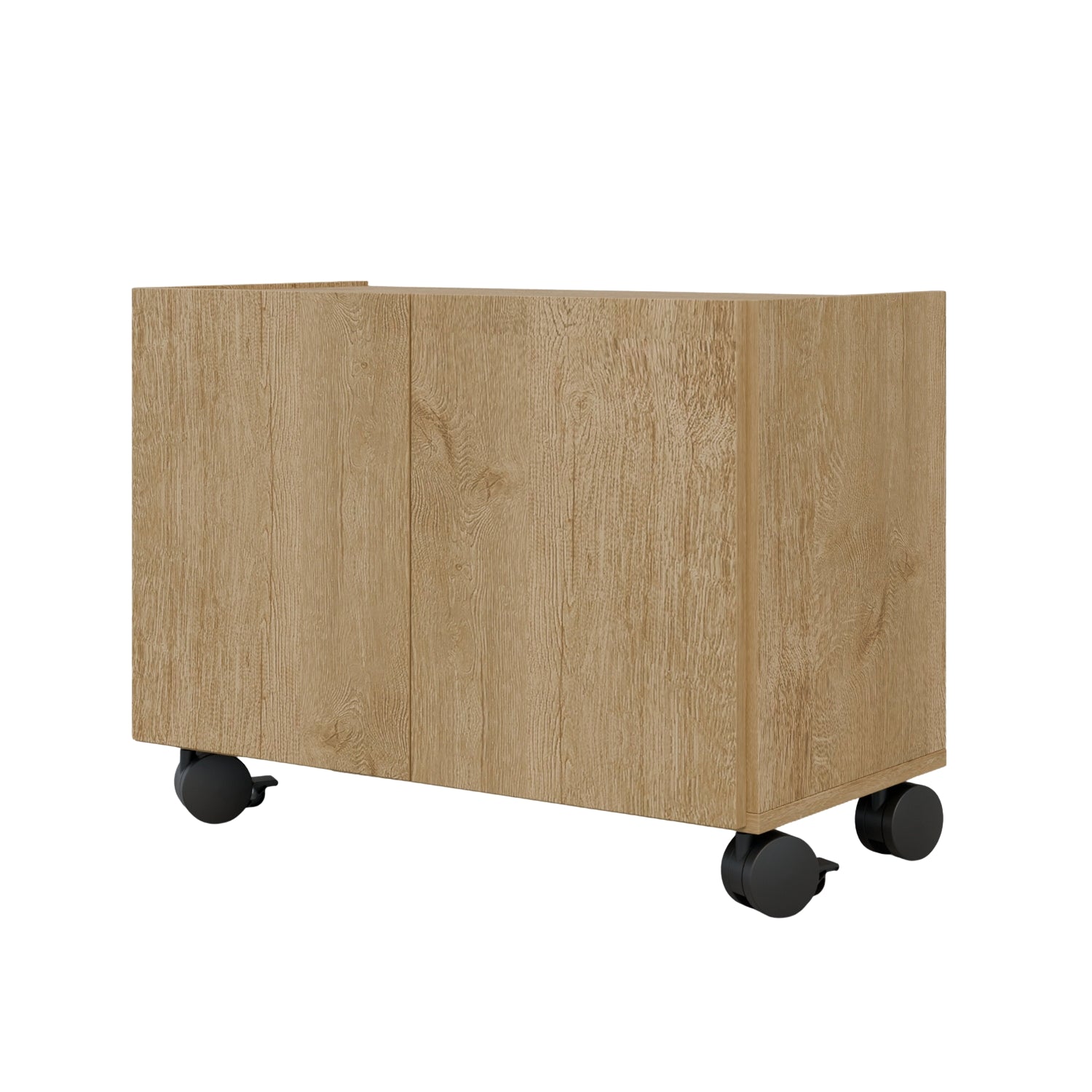 Nochero Cubic Con Puerta Rodachin Natural