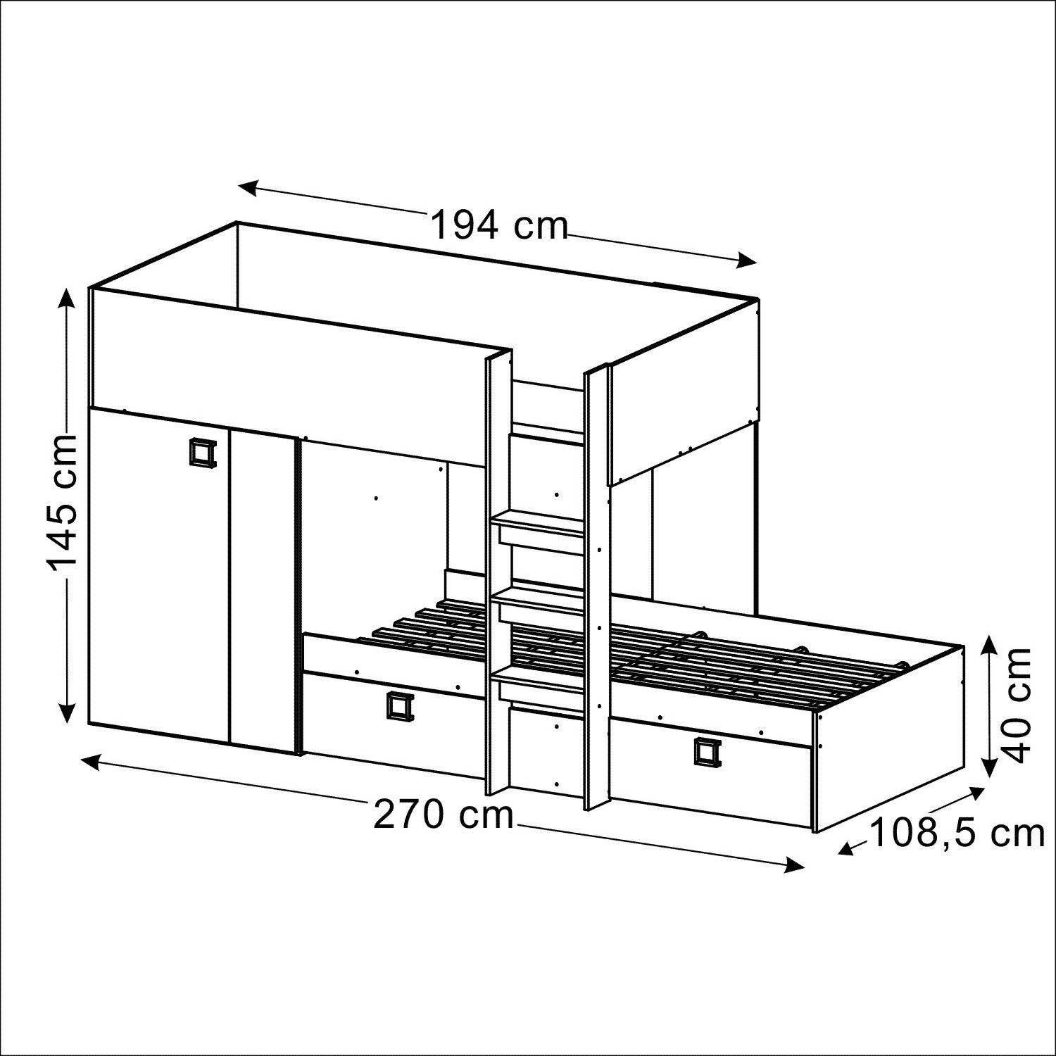Camarote 0.90 Elliot Natural, Off White