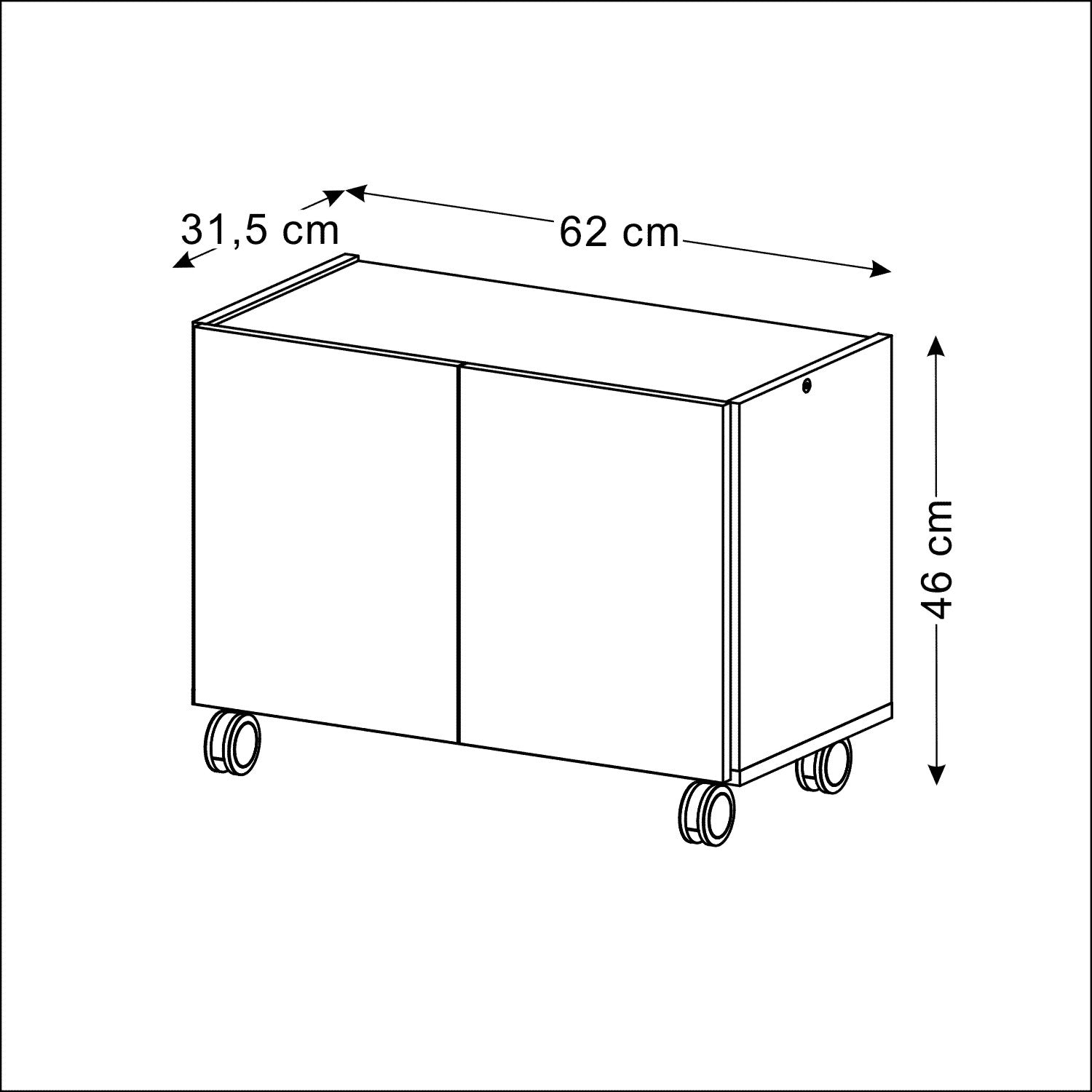 Nochero Cubic Con Puerta Rodachin Natural