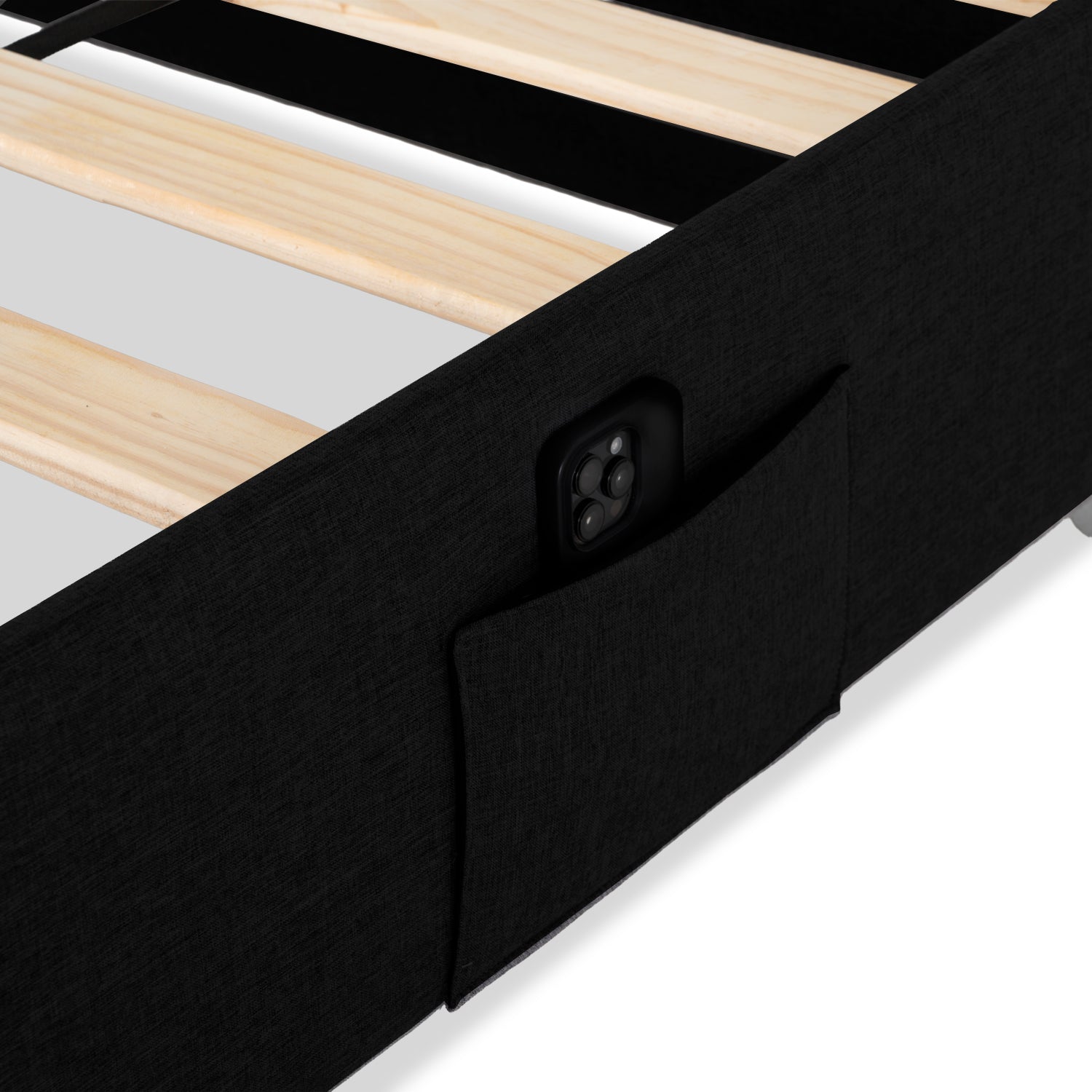 Base Cama Doble Pier Desarmable Negro