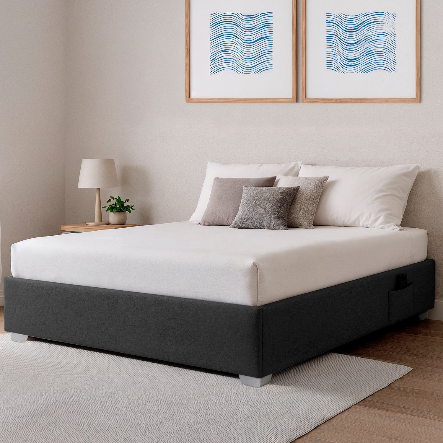 Base Cama Doble Pier Desarmable Negro