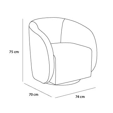 Poltrona Emilly Giratoria Chenille Comfy Navy, Natural