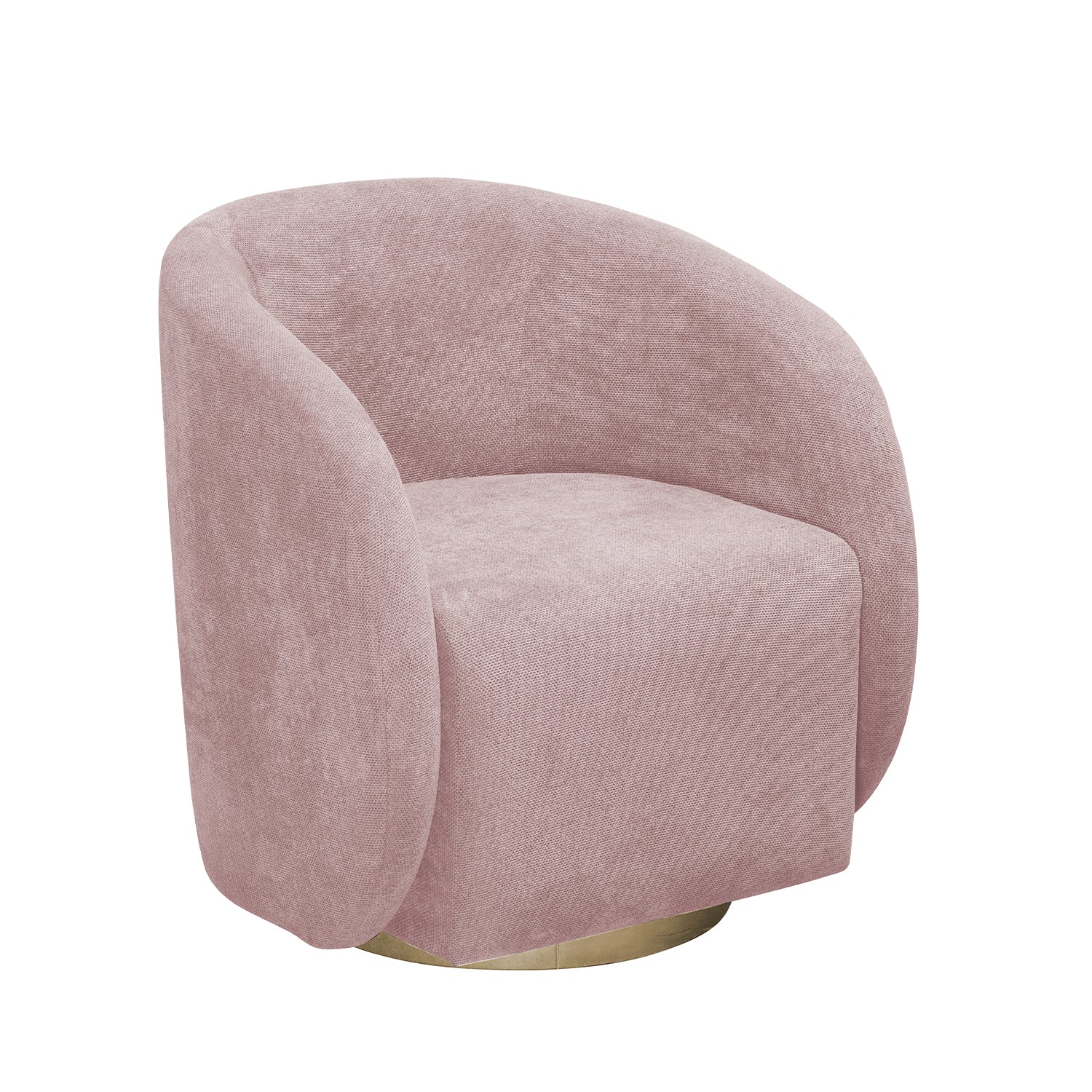 Poltrona Emilly Giratoria Chenille Cartier Rosa, Champaña