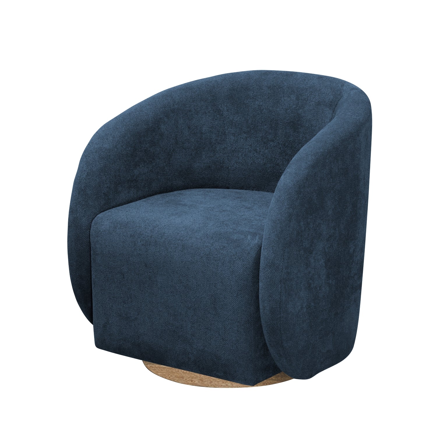 Poltrona Emilly Giratoria Chenille Comfy Navy, Natural