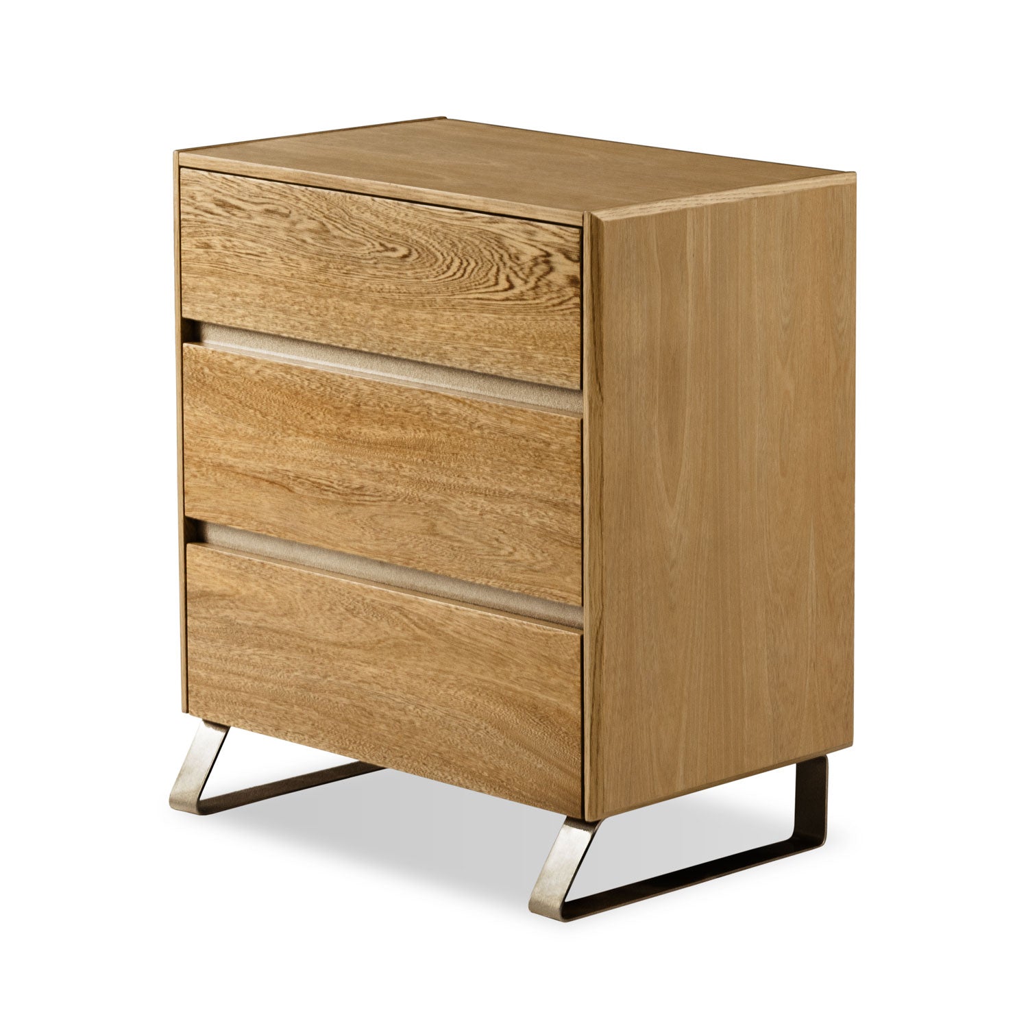 Mesa de Noche Sevilla Natural, Champaña 3 Gavetas