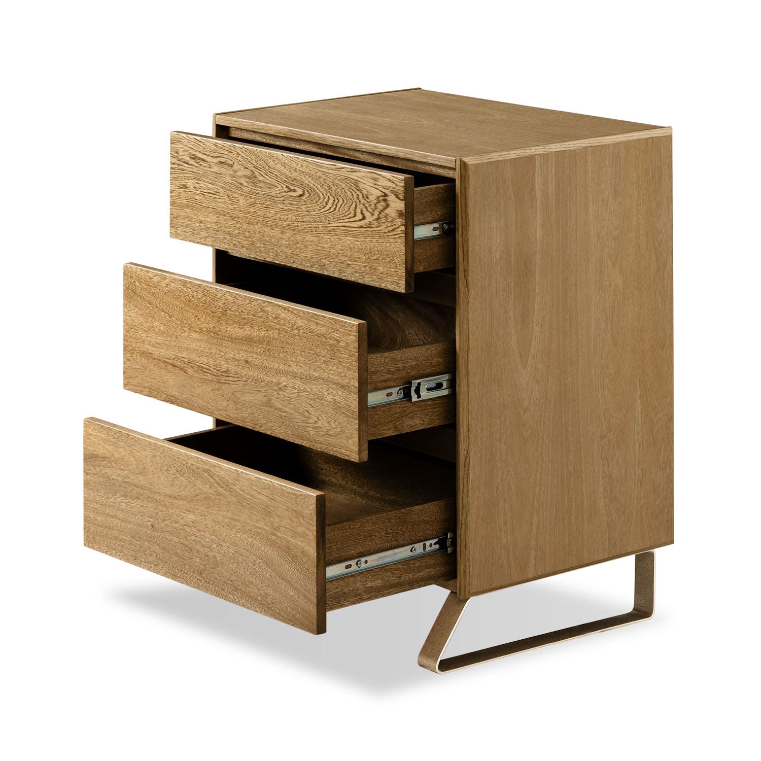 Mesa de Noche Sevilla Natural, Champaña 3 Gavetas