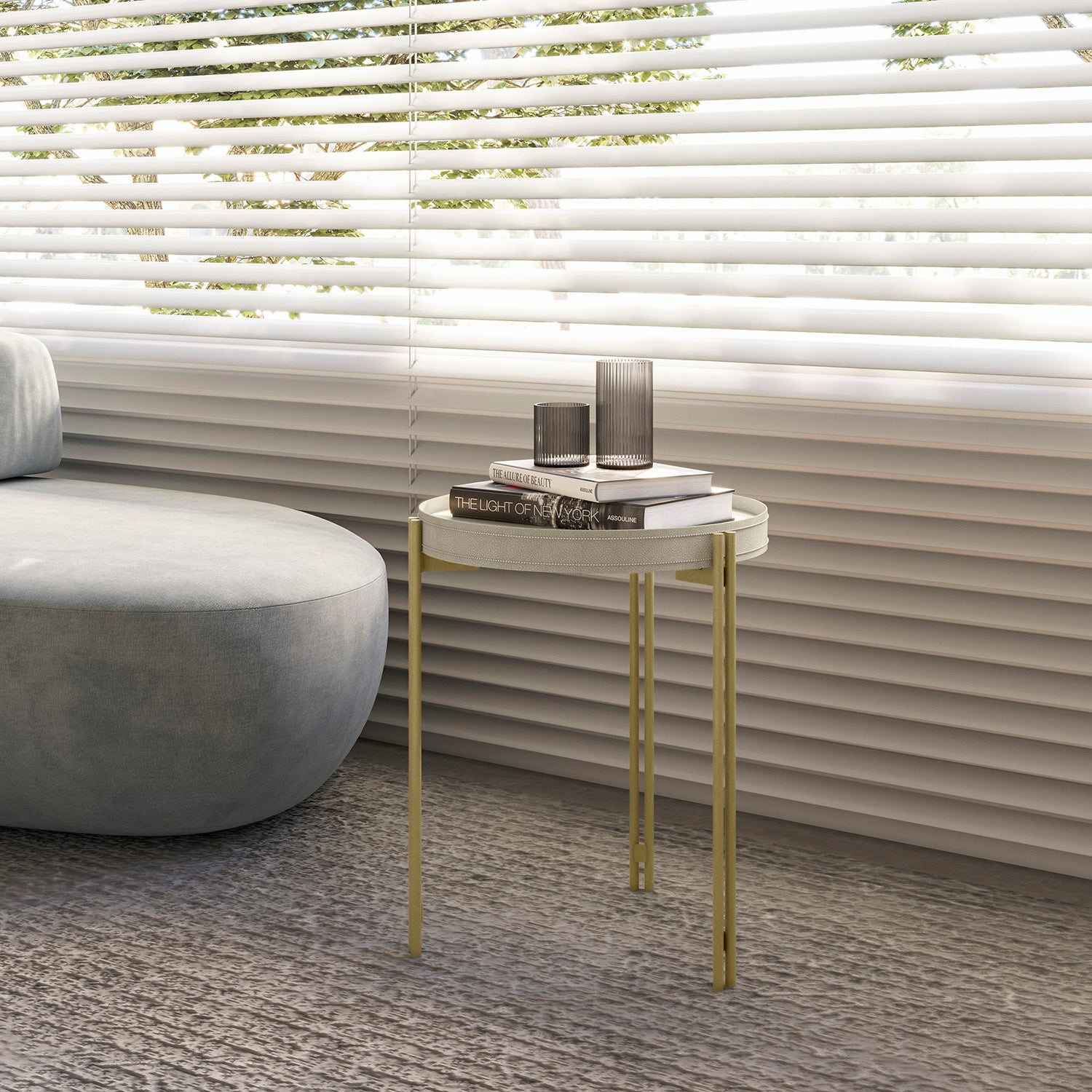 Mesa Auxiliar Liam Eurocuero Off White