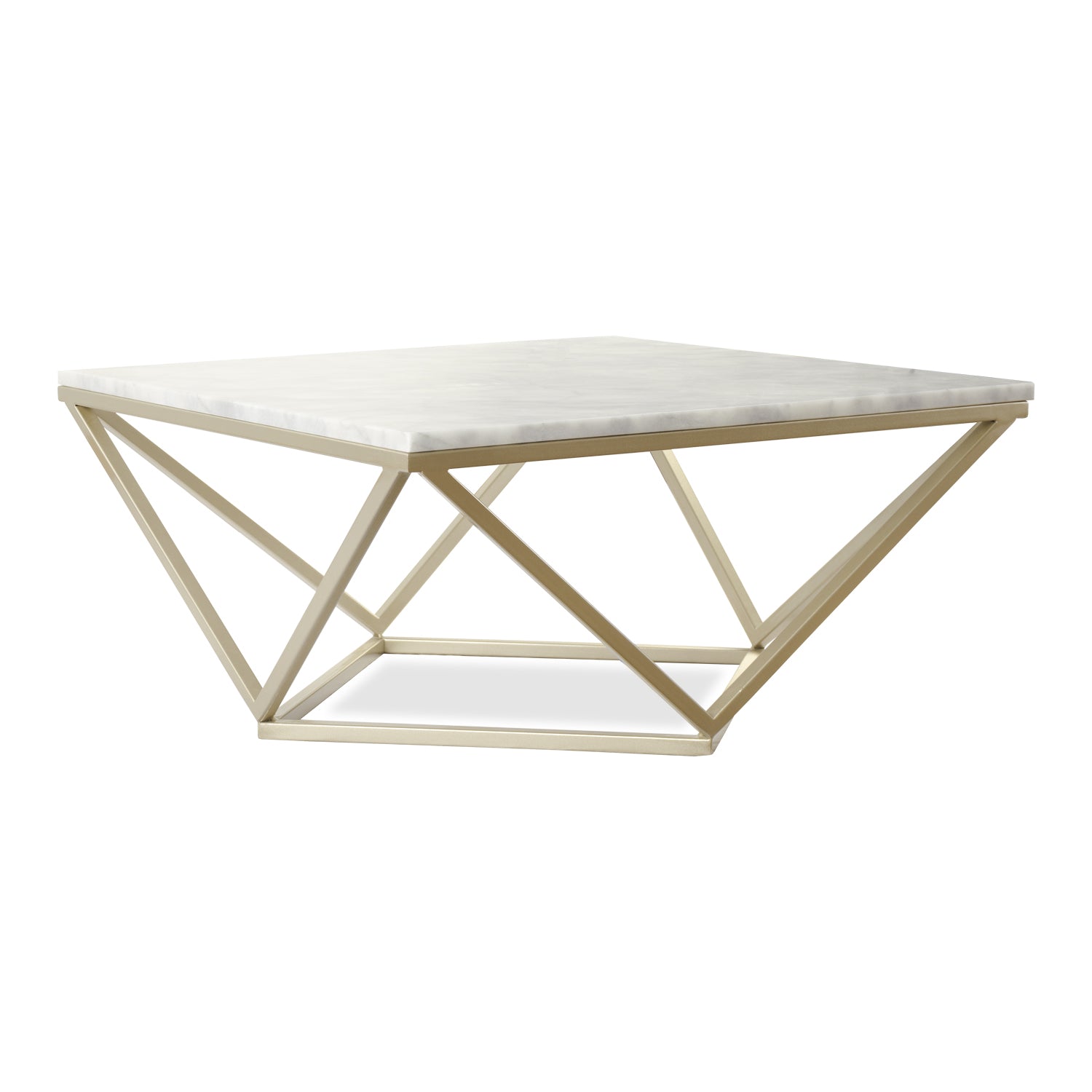 Mesa De Centro 80X80 Oklam Marmol, Champaña