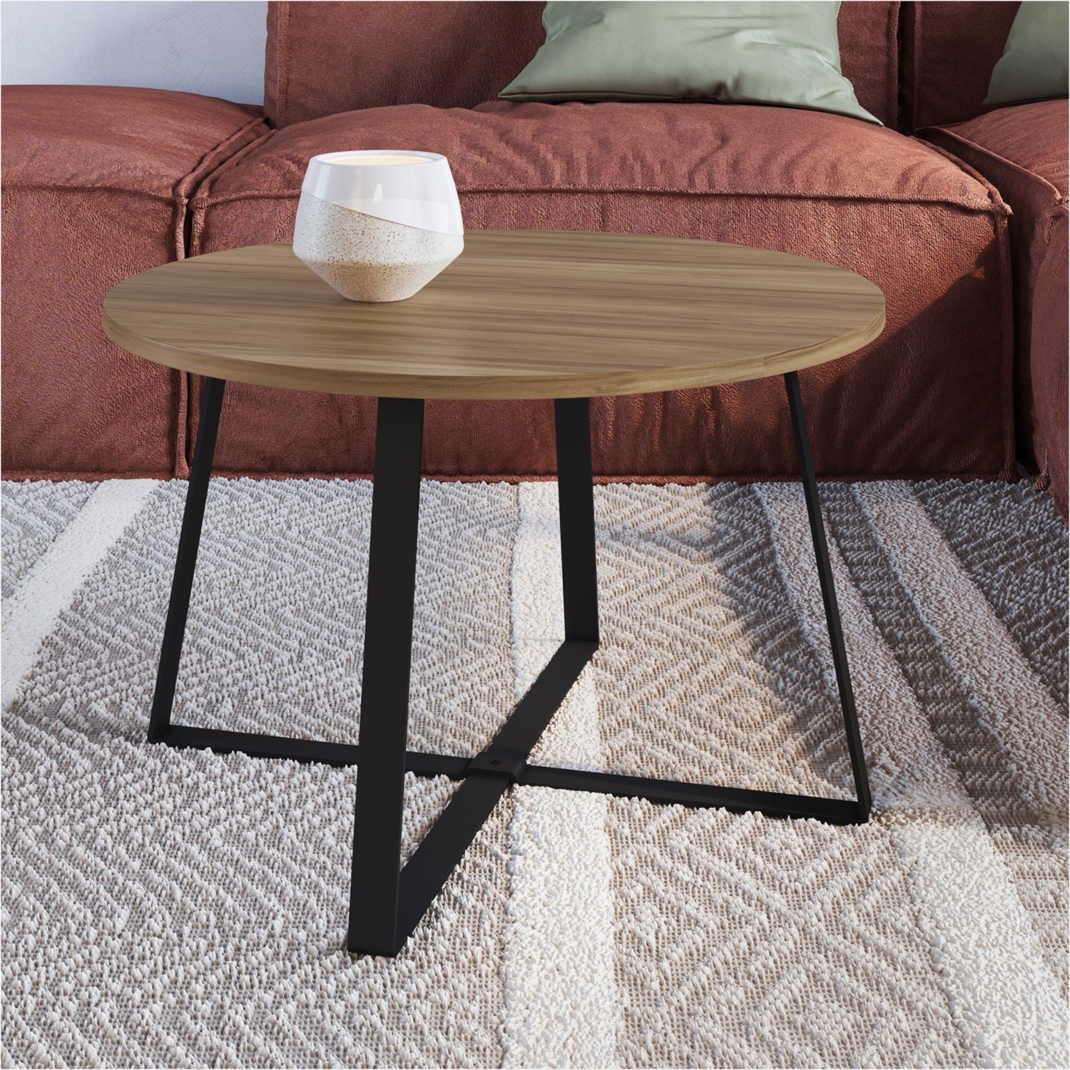 Mesa Centro 60X38 Lilo Natural, Negro