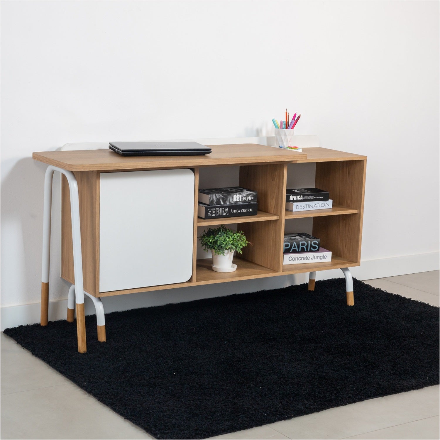 Escritorio Bilbao 148X78X47 Blanco, Natural