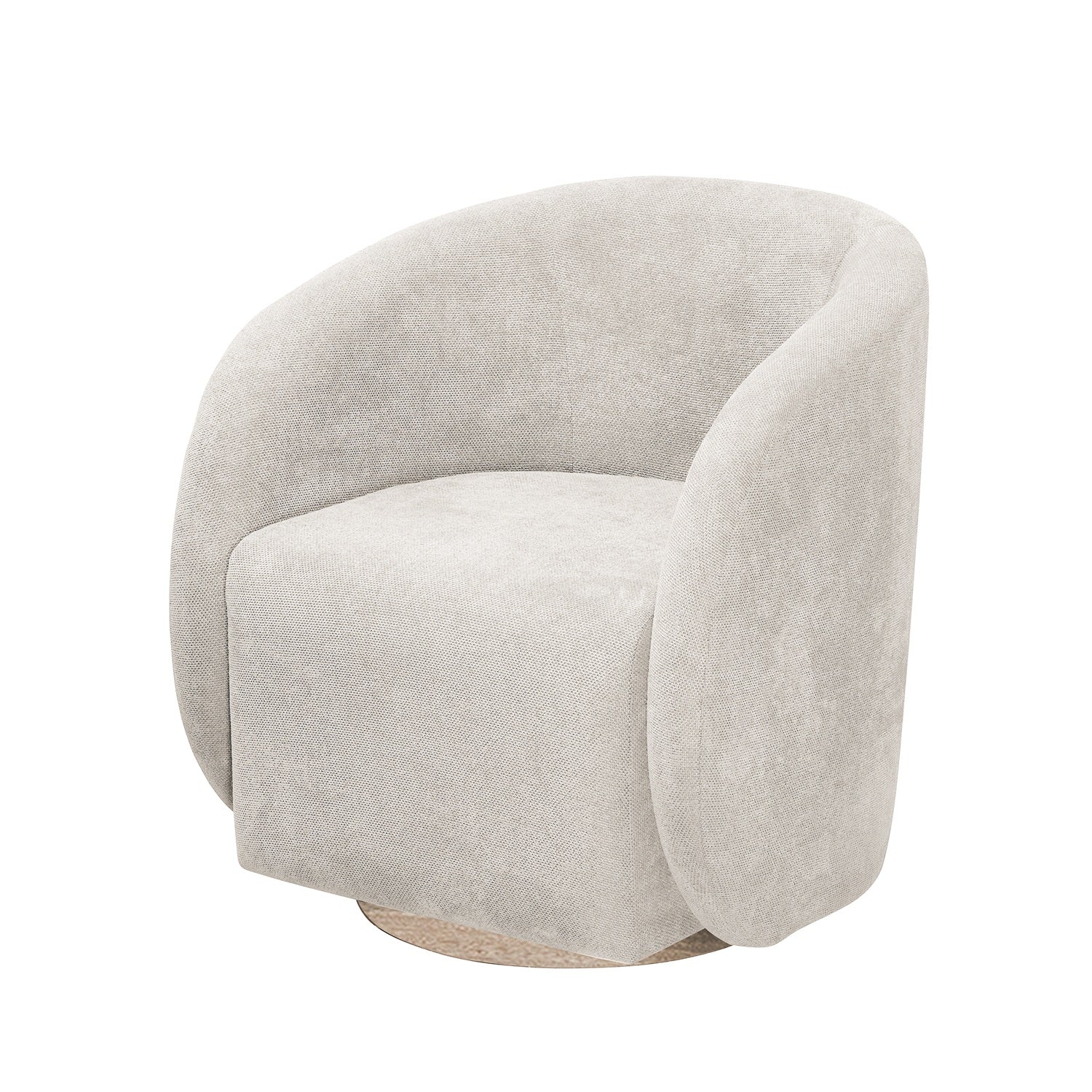 Poltrona Emilly Giratoria Chenille Comfy Almendra, Natural