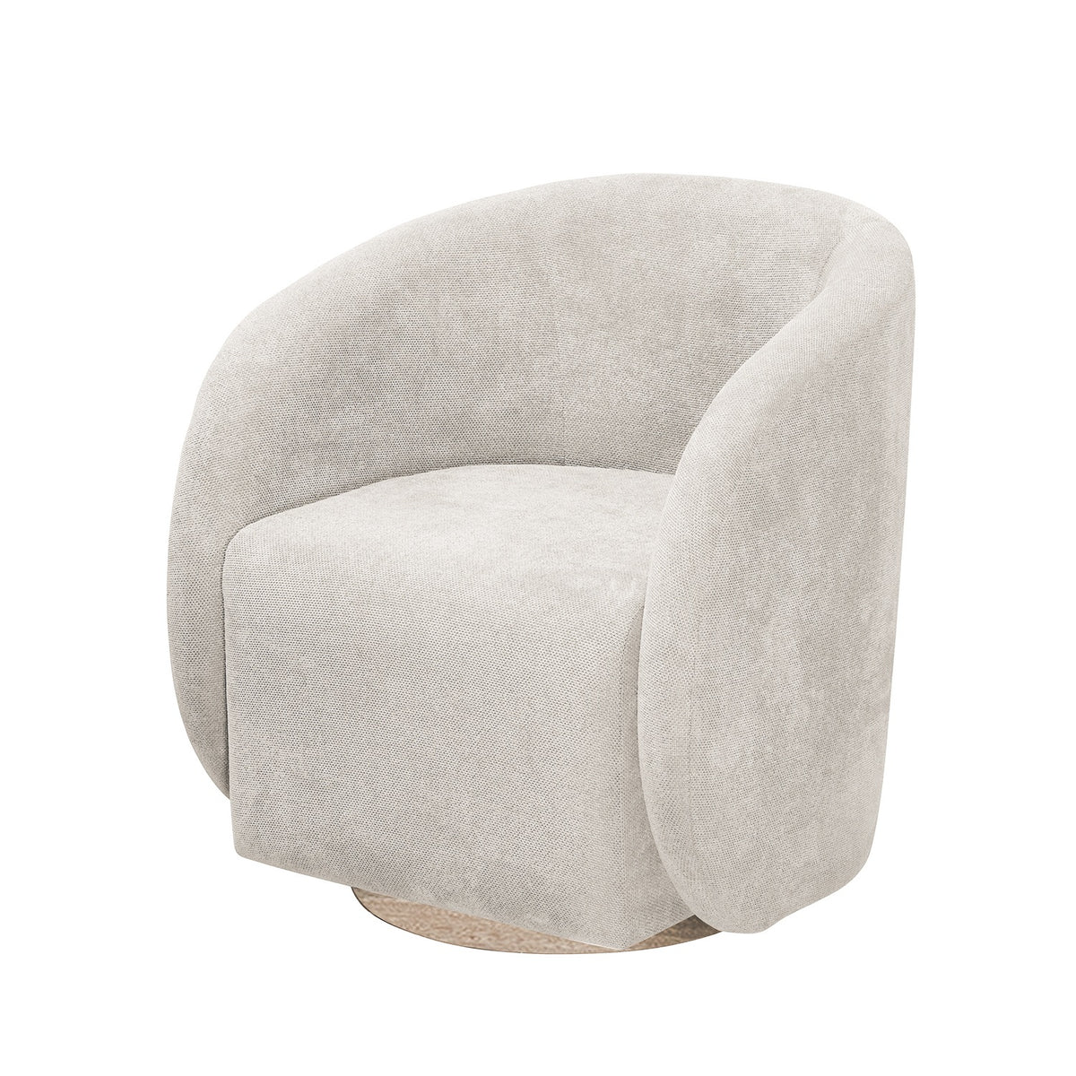Poltrona Emilly Giratoria Chenille Comfy Almendra, Natural