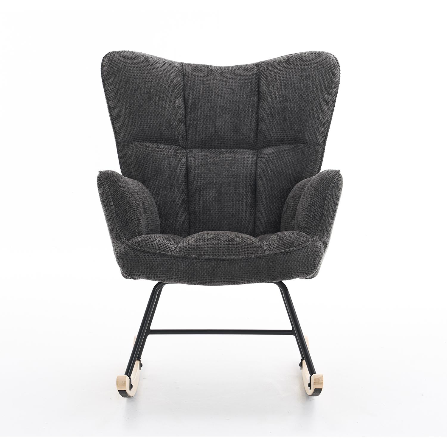 Mecedora   Alan Velvet Negro 73X92X98
