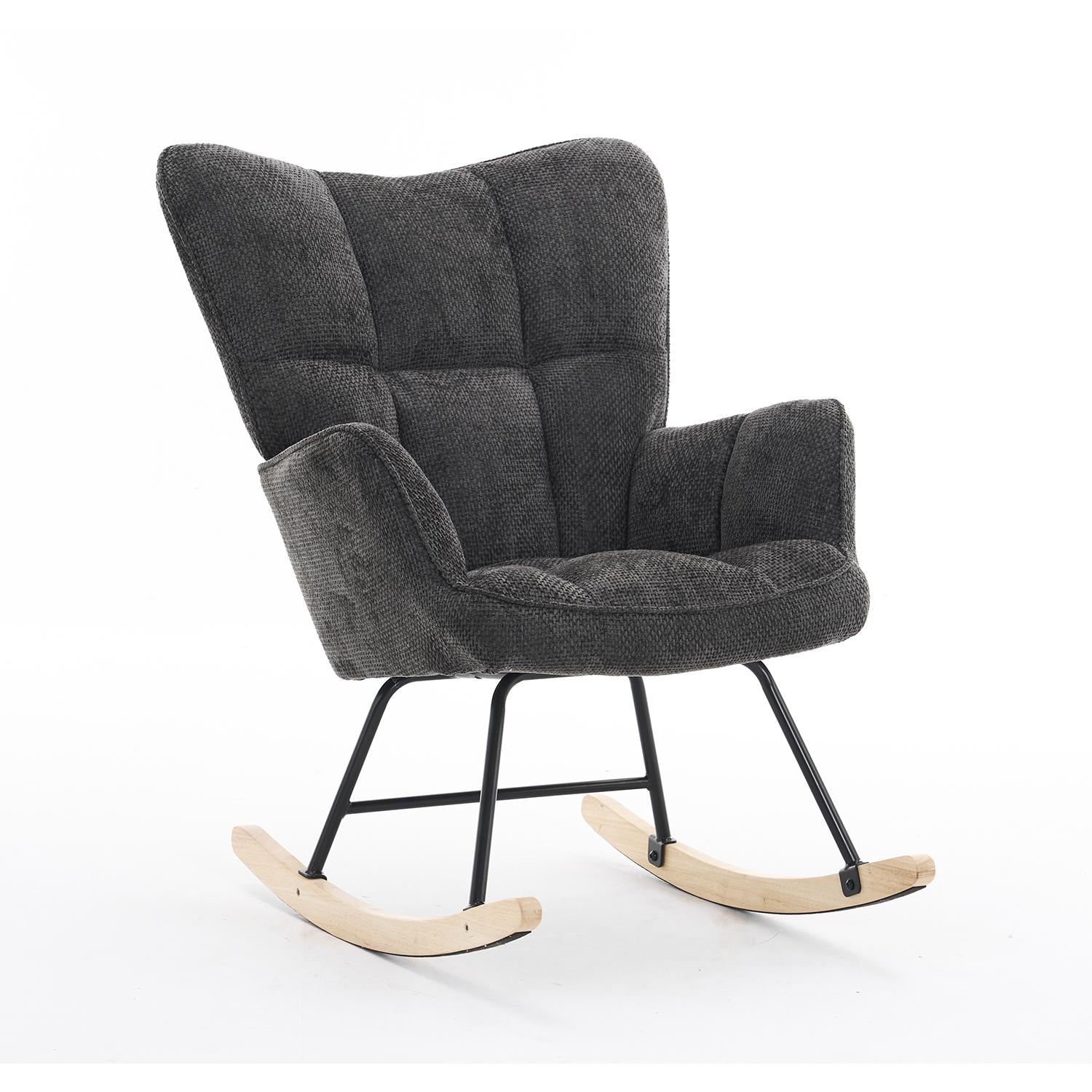 Mecedora   Alan Velvet Negro 73X92X98