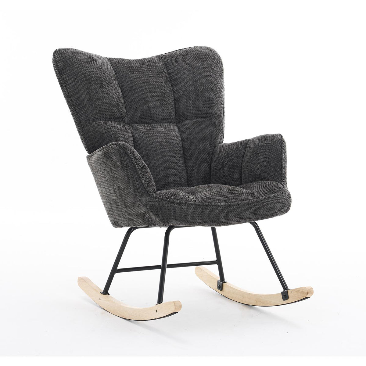 Mecedora   Alan Velvet Negro 73X92X98