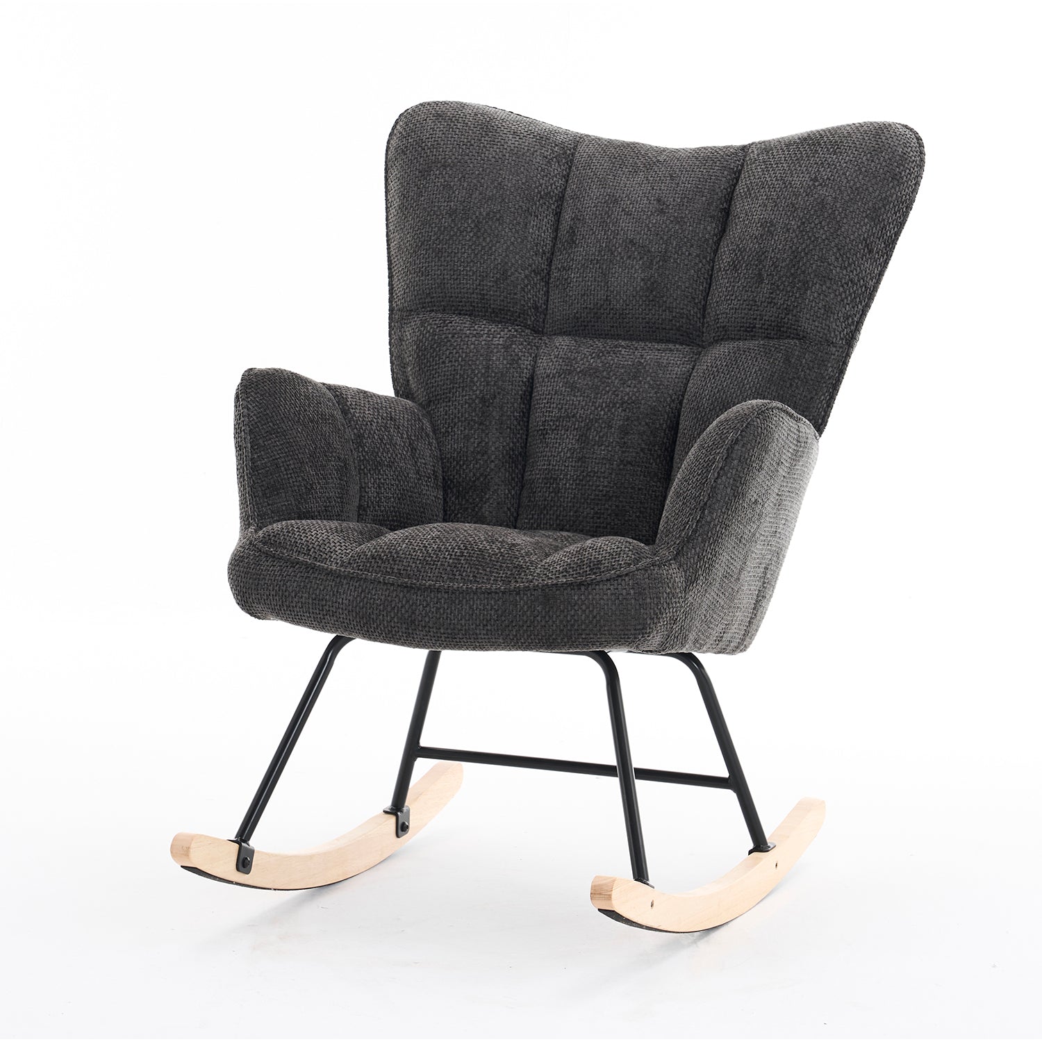 Mecedora   Alan Velvet Negro 73X92X98
