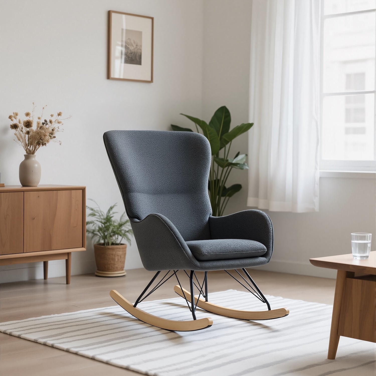 Mecedora  Dina Velvet Gris 77X10X100