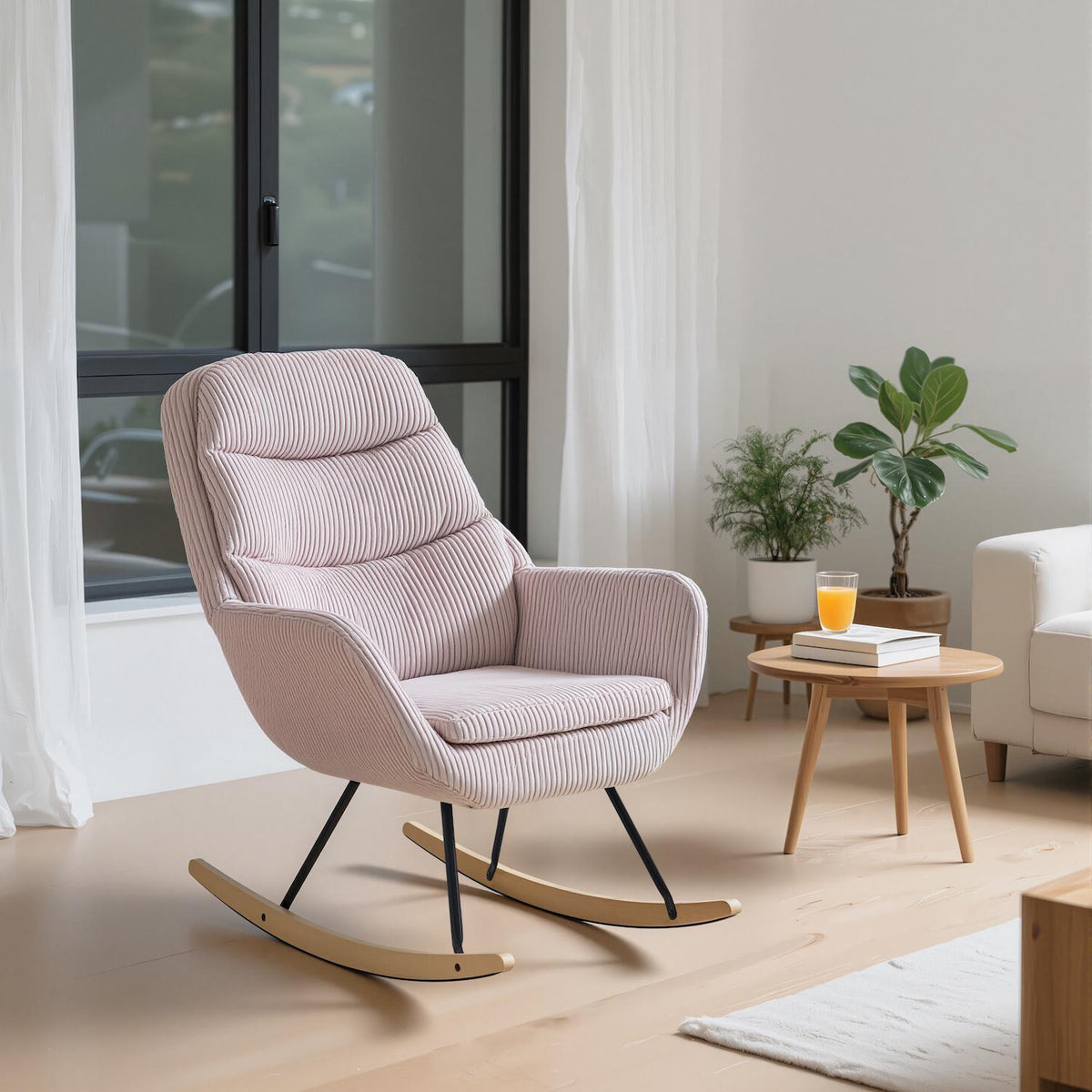 Mecedora Nala Velvet Beige 74X94X96