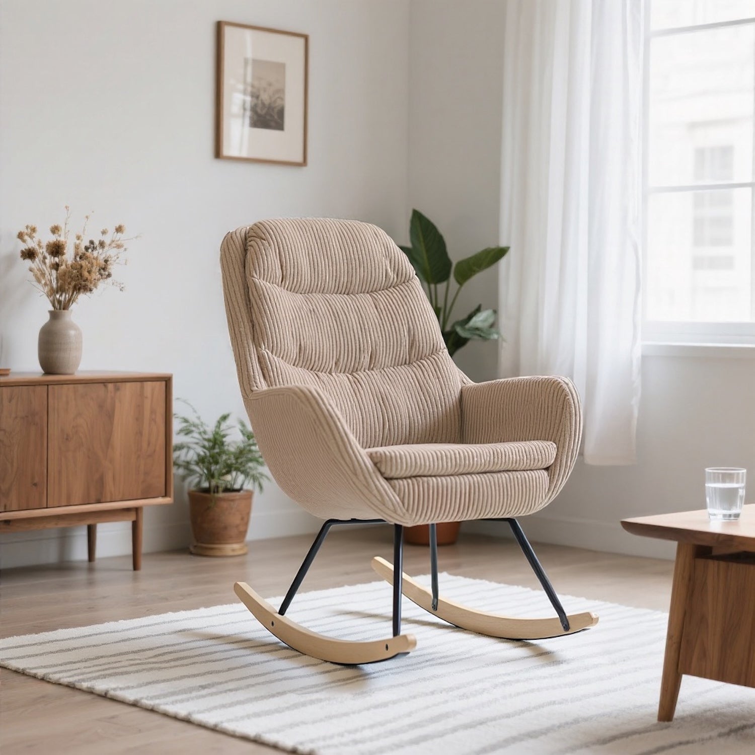 Mecedora  Nala Velvet Beige 74X94X96