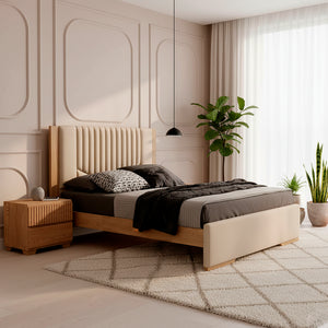 Cama Doble Moscu Eurolino Marfil, Natural