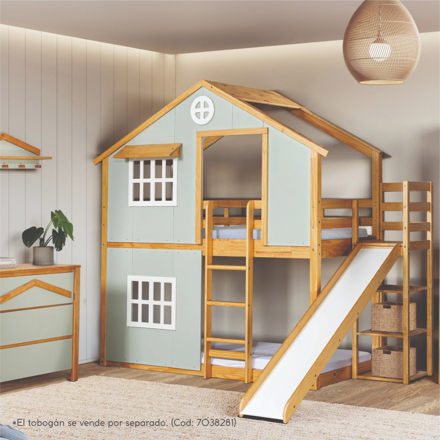 Camarote 0.90 Kandy Celeste, Natural Y Off White