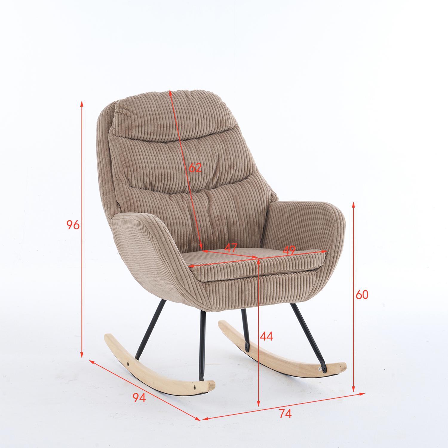Mecedora Nala Velvet Caramelo 74X94X96